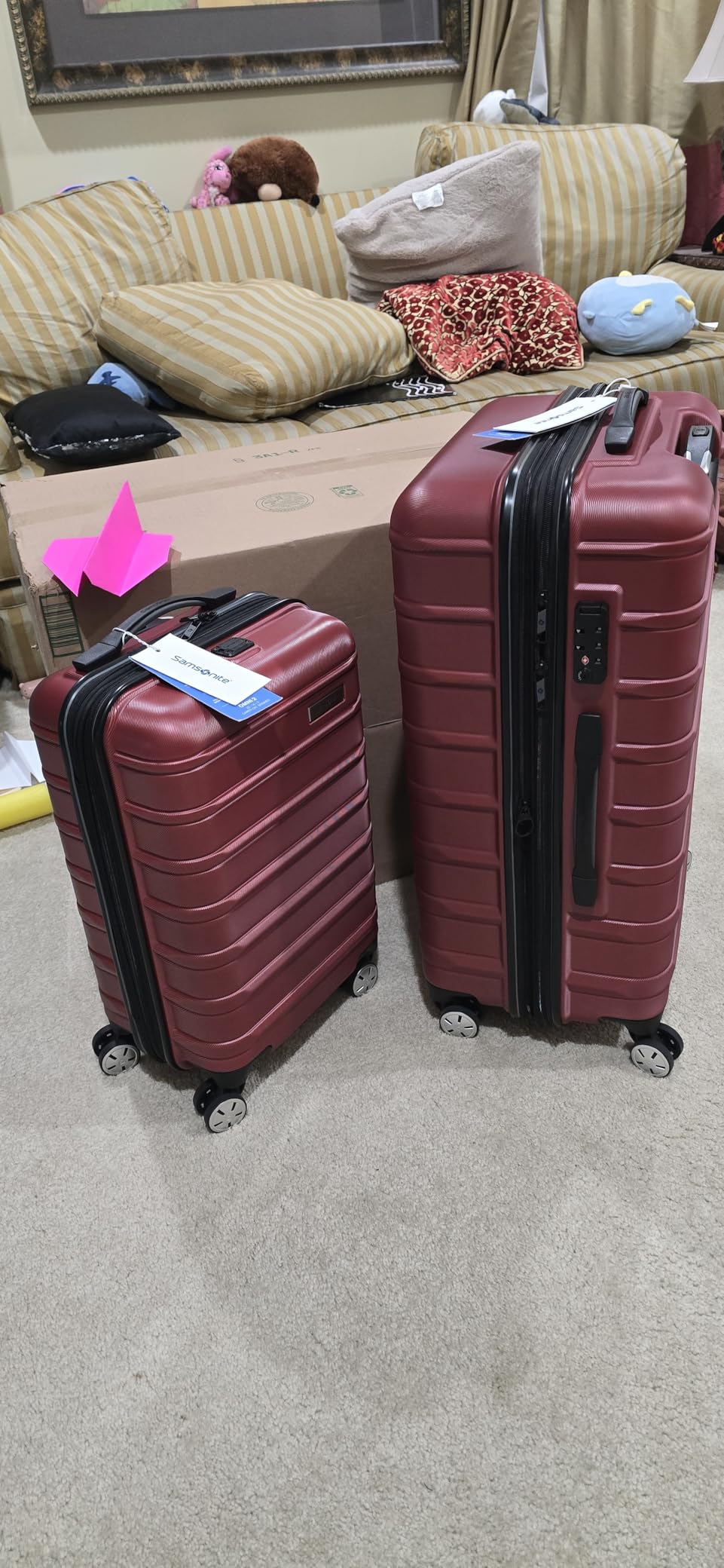 Samsonite Omni 2 Hardside Expandable Luggage with Spinner Wheels, 2-Piece Set (19/24), SOLID CHARCOAL customer photo 2