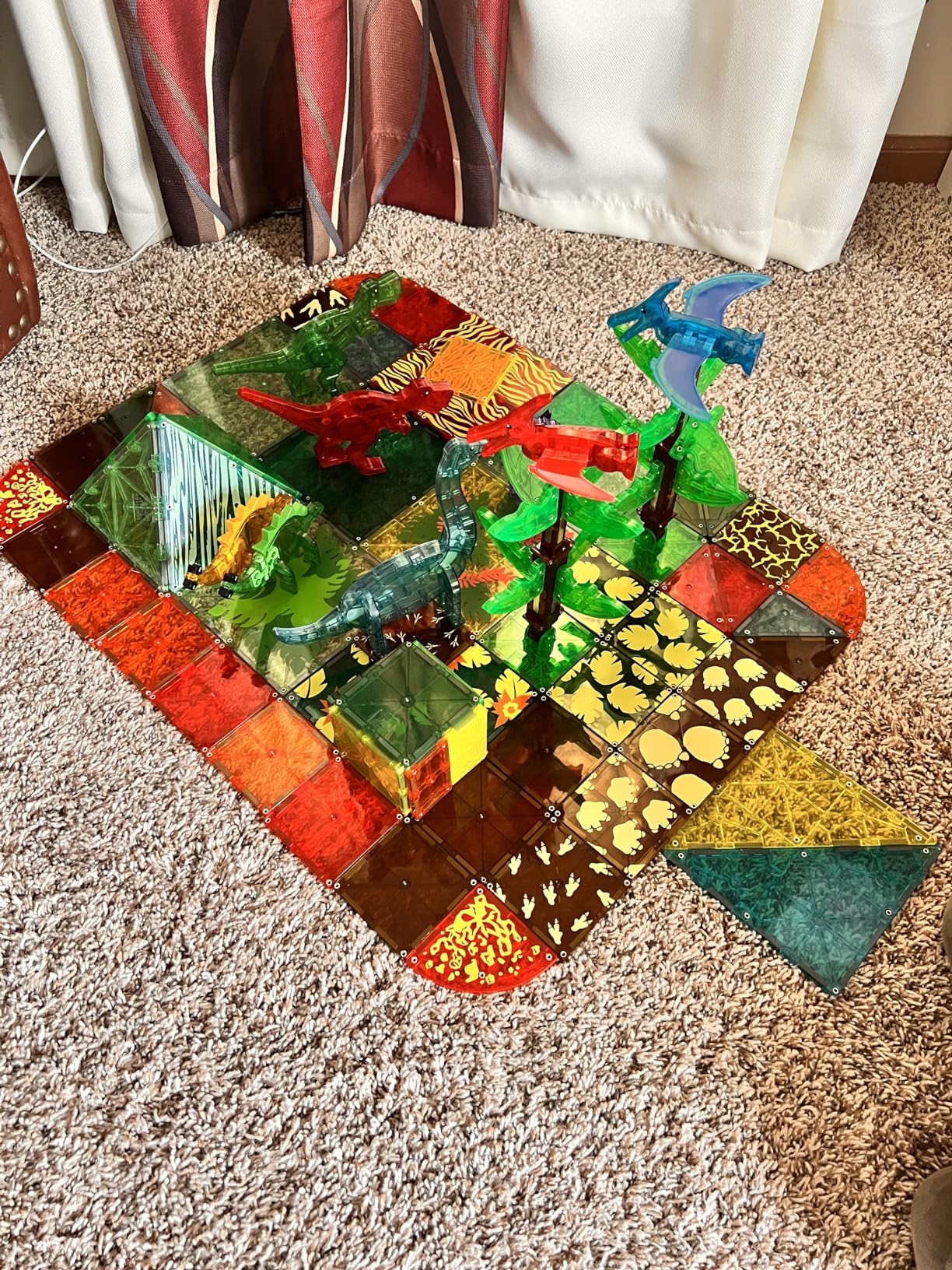 Magna-Tiles Dino World XL 50-Piece Magnetic Construction Set, The ORIGINAL Magnetic Building Brand customer photo 2