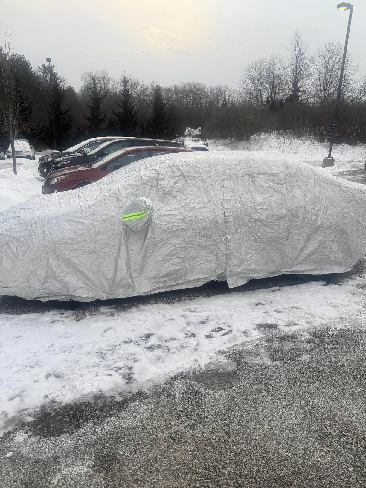 Full Car Cover Universal 6 Layers Outdoor Thicked All Weather Cover, Sunshield, Waterproof, Snow Proof, UV Proof, Scratch Proof, Bird Droppings, 6 Reflective Strips, Fits SUVs up 181-190 inches customer photo 2