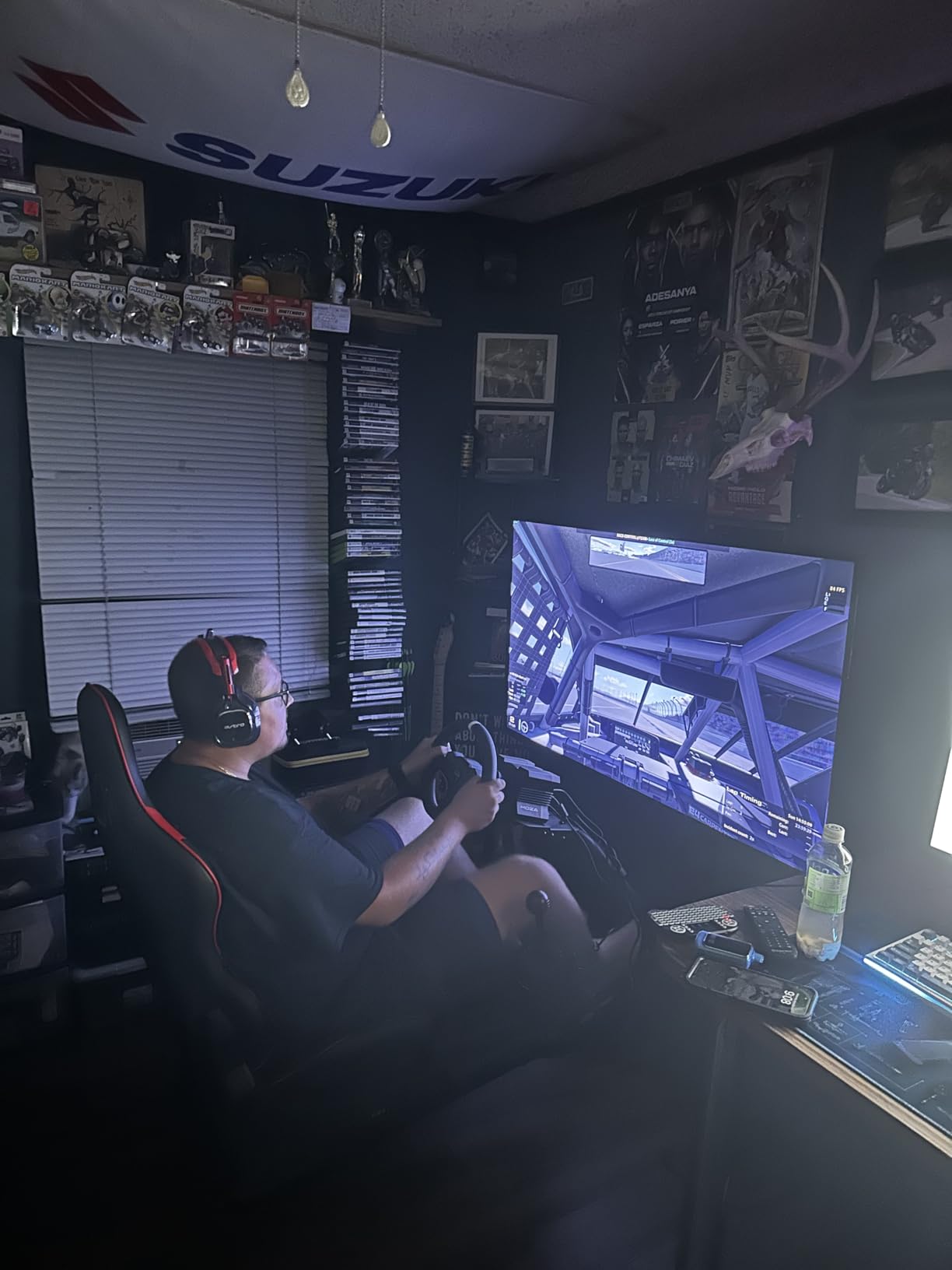 VIVO Racing Simulator Cockpit with TV Mount, Wheel Stand, Gear Mount, Chair and Frame Only, Fits Logitech, Thrustmaster, Fanatec, Compatible with Xbox One, PlayStation, VESA 400x400, STAND-KIT-RACE1B customer photo 2