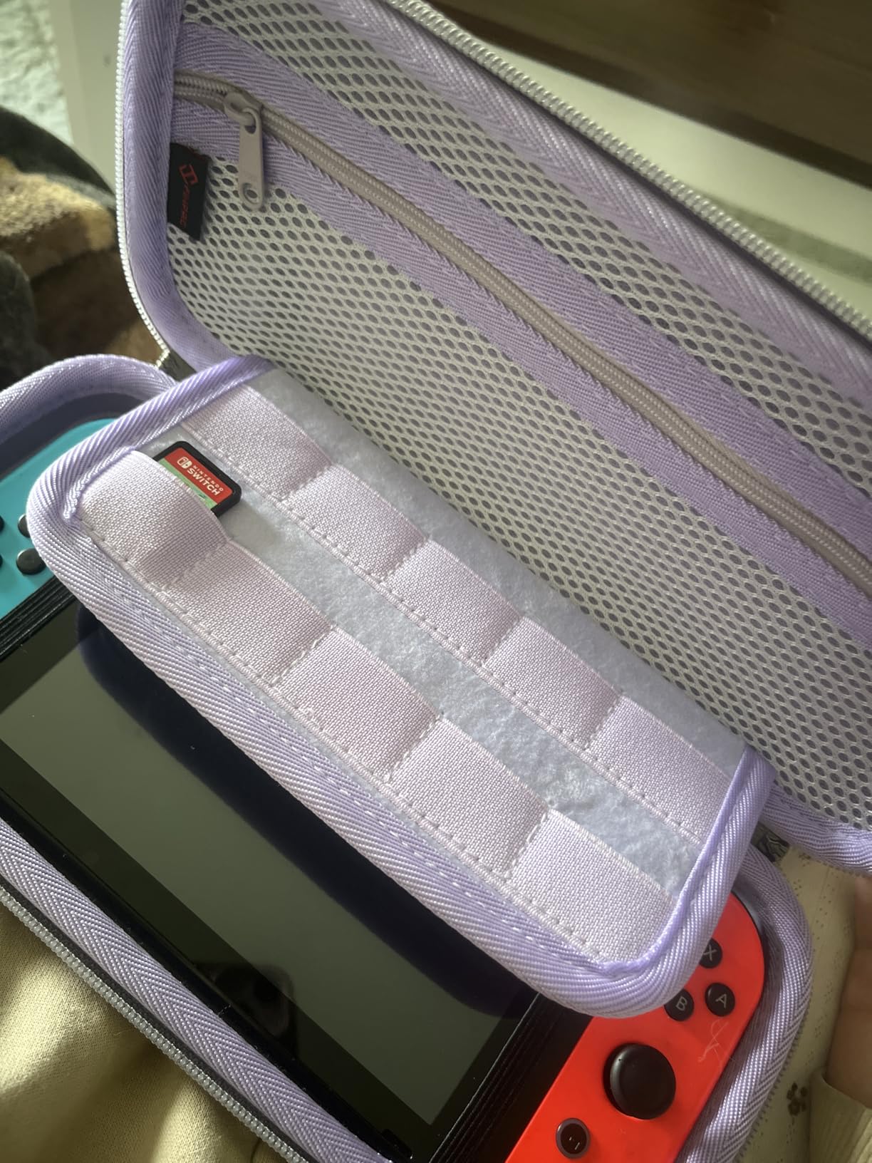 FINTIE Carrying Case for Nintendo Switch OLED Model 2021/Switch 2017, Shockproof Hard Shell Protective Cover Travel Bag with 10 Game Card Slots & Inner Pocket customer photo 1