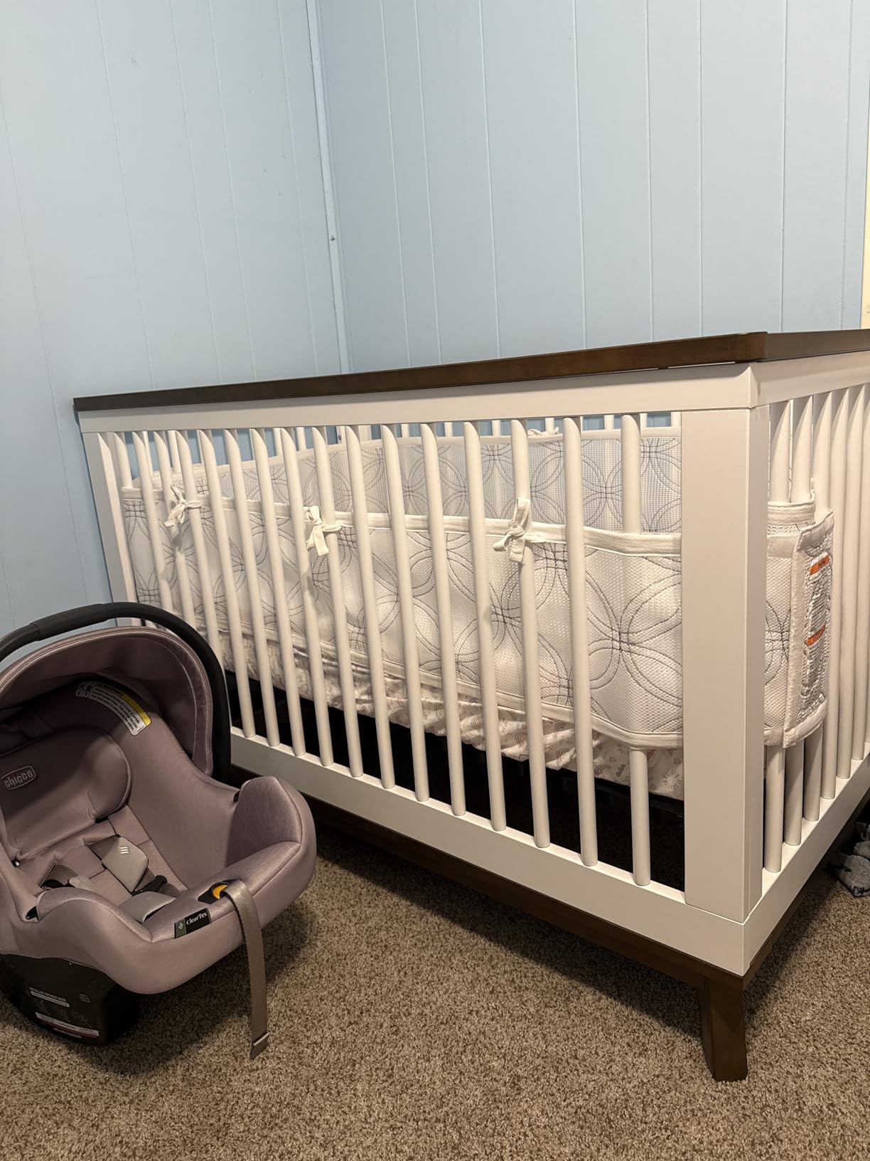 Babyletto Scoot 3-in-1 Convertible Crib with Toddler Bed Conversion Kit in Natural Walnut, Greenguard Gold Certified customer photo 1
