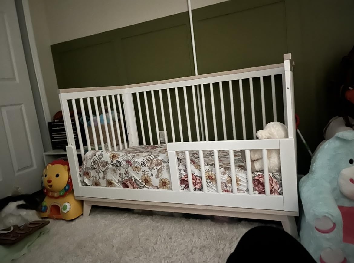 Babyletto Scoot 3-in-1 Convertible Crib with Toddler Bed Conversion Kit in Natural Walnut, Greenguard Gold Certified customer photo 2