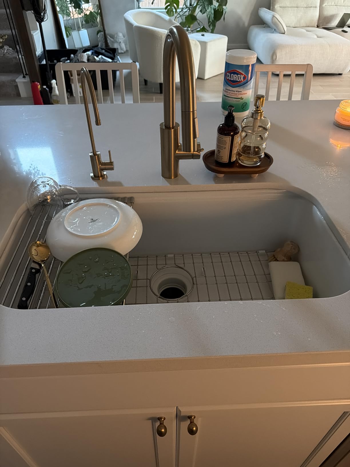 Miuara White Undermount Kitchen Sink 32 Inch - Large Topmount Fireclay Drop In Sink 32
