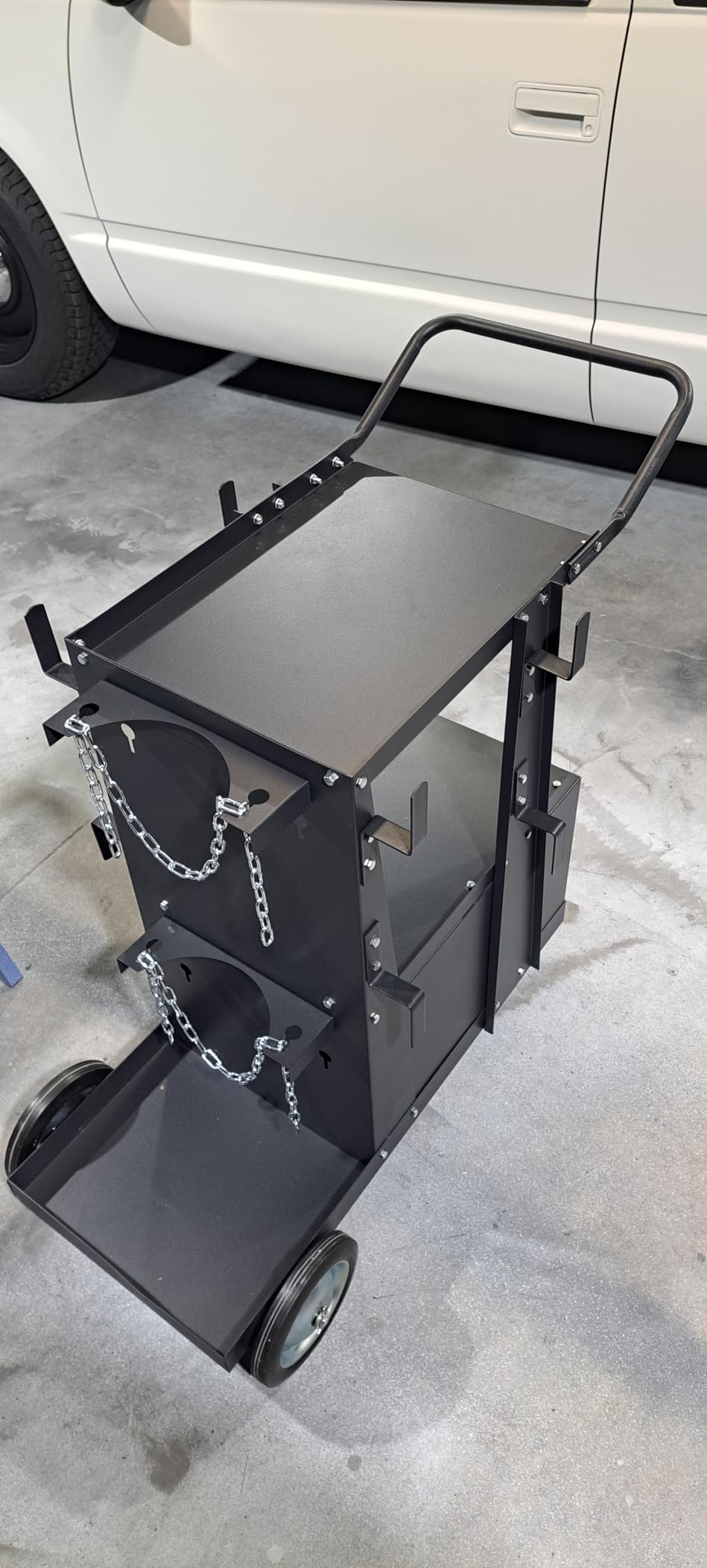 RCARTICH Welding Cart, Heavy Duty Rolling Welder Cart with 360 Swivel Wheels, Large Size Welder Cart for MIG MMA TIG Welding Machine and Plasma Cutter Tank customer photo 2