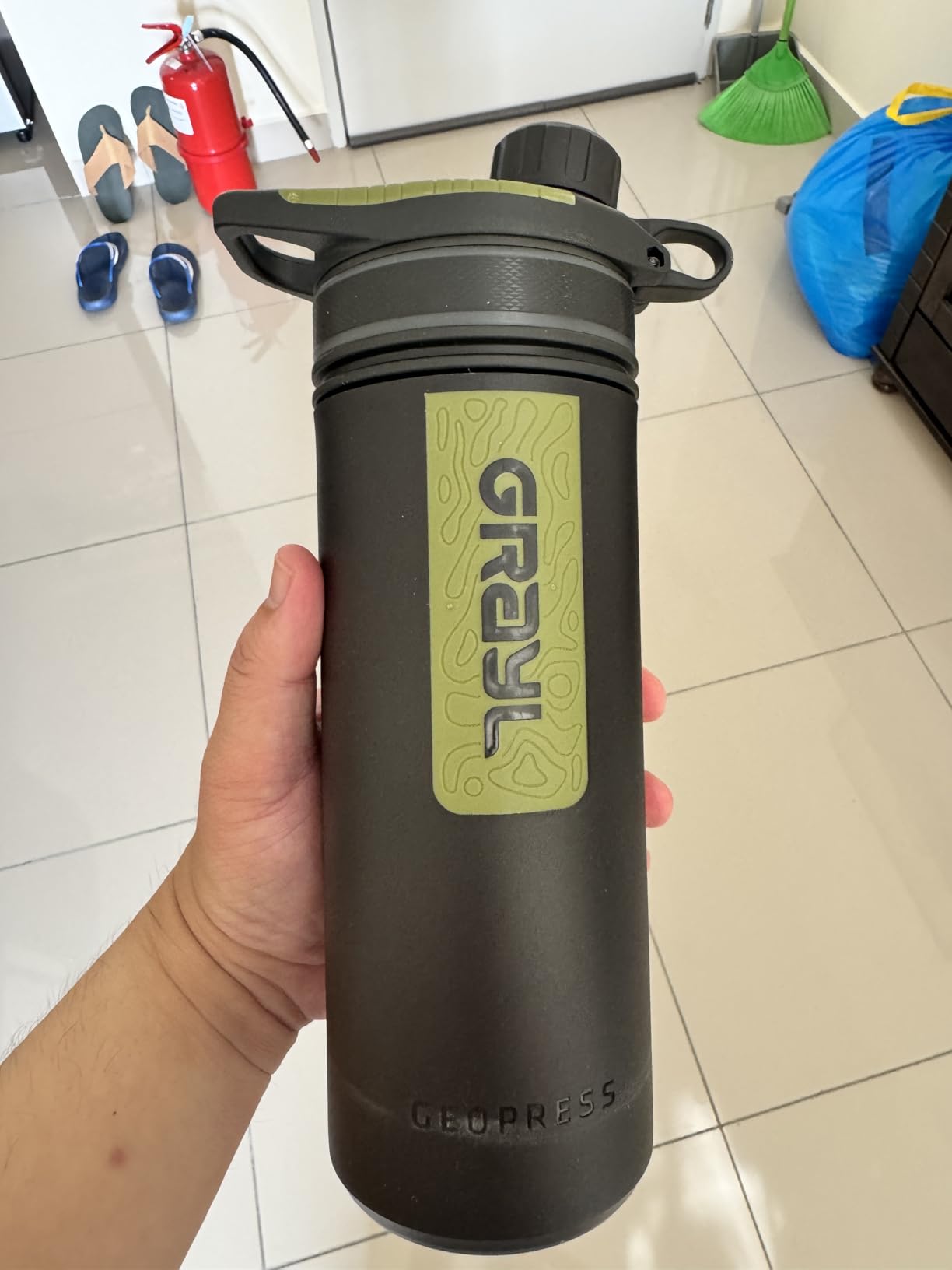 GRAYL GeoPress 24 oz Water Purifier Bottle - Filter for Hiking, Camping, Survival, Travel (Black Camo) customer photo 1