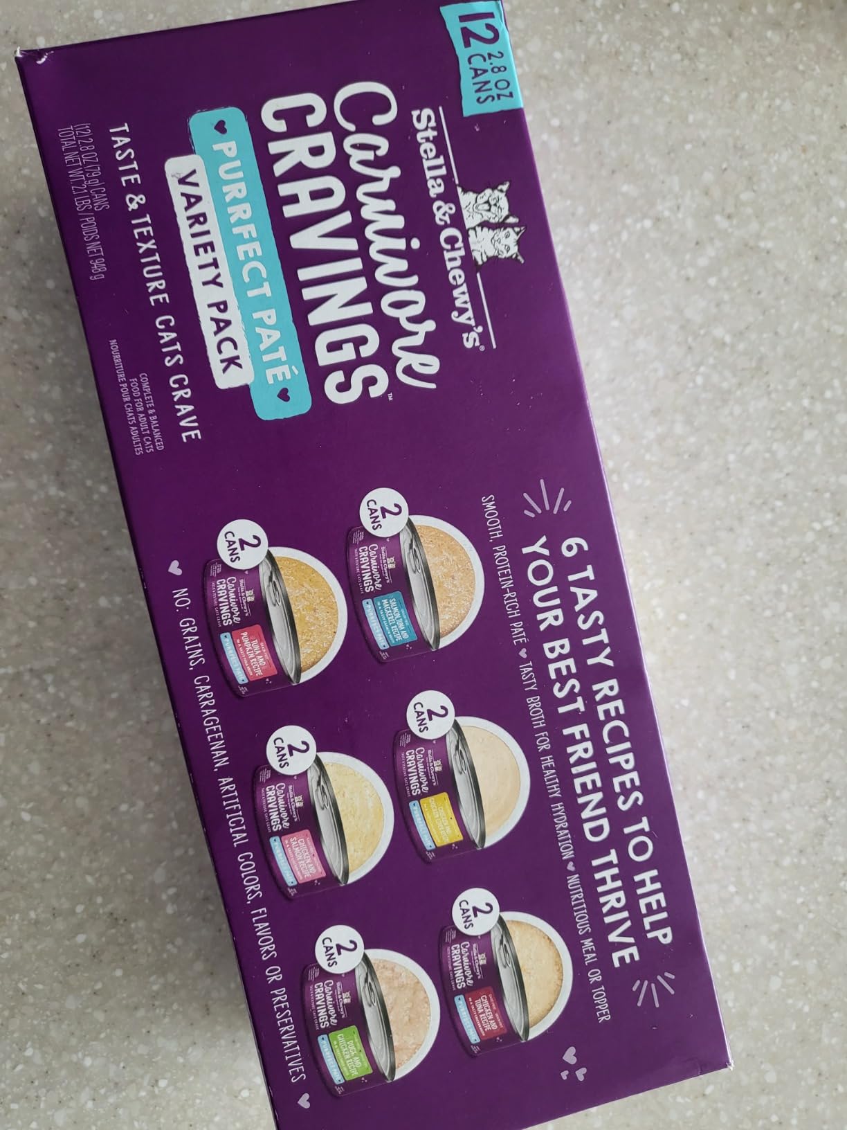 Stella & Chewy's Carnivore Cravings Purrfect Paté - Premium Grain-Free Wet Cat Food - 6 Flavor Variety Pack - High Protein with Bone Broth - Perfect for Picky Eaters - 2.8oz Cans (12 Pack) customer photo 1