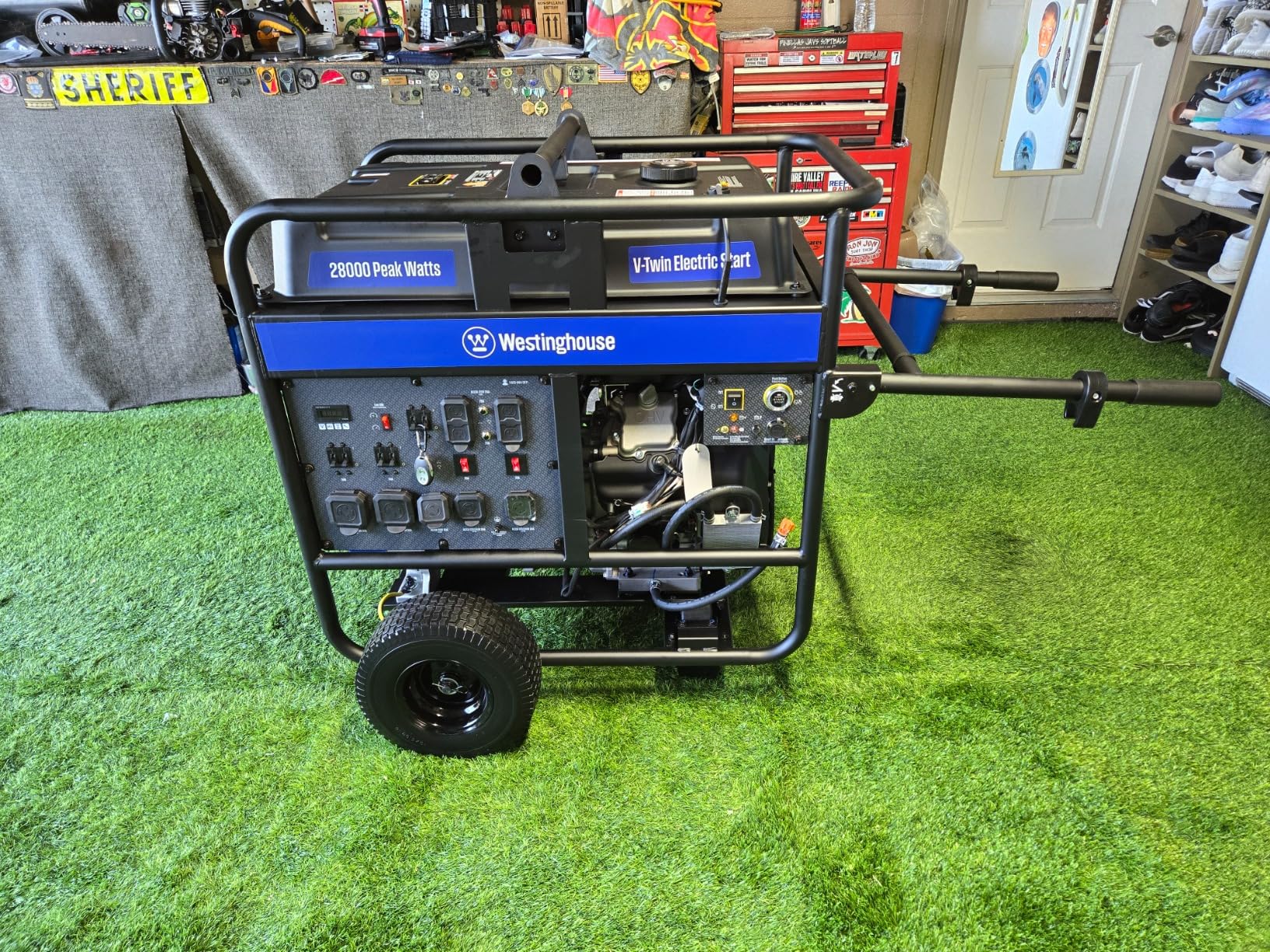 Westinghouse 28000 Peak Watt Home Backup Portable Generator, Remote Electric Start with Auto Choke, Transfer Switch Ready 30A & 50A Outlets, Gas Powered, CO Sensor, Blue customer photo 2