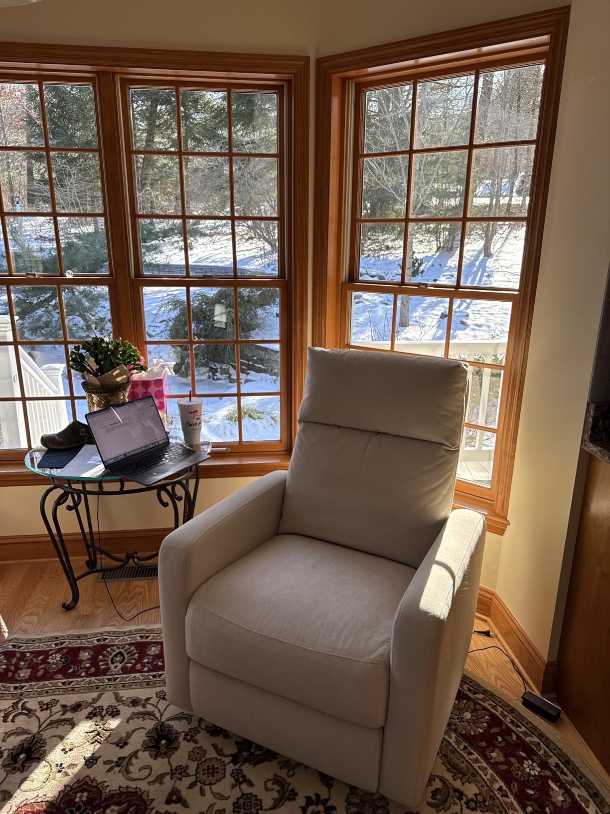 Nurture& The Glider Plus - Premium Nursery Power Recliner with Swivel, Adjustable Head Support and Adjustable Lumbar Support, Built-in USB (Ivory) customer photo 1