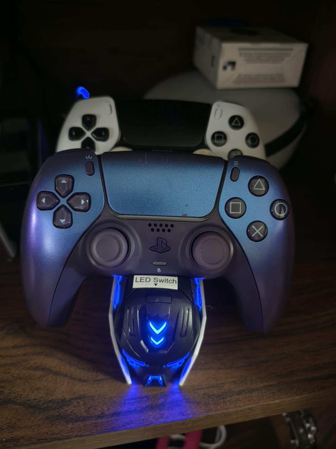 PS5 Controller Charger Station for PlayStation 5 Controllers with LED Light Dual Stand Charger Dock - Multi Color LED Ambient Light customer photo 1