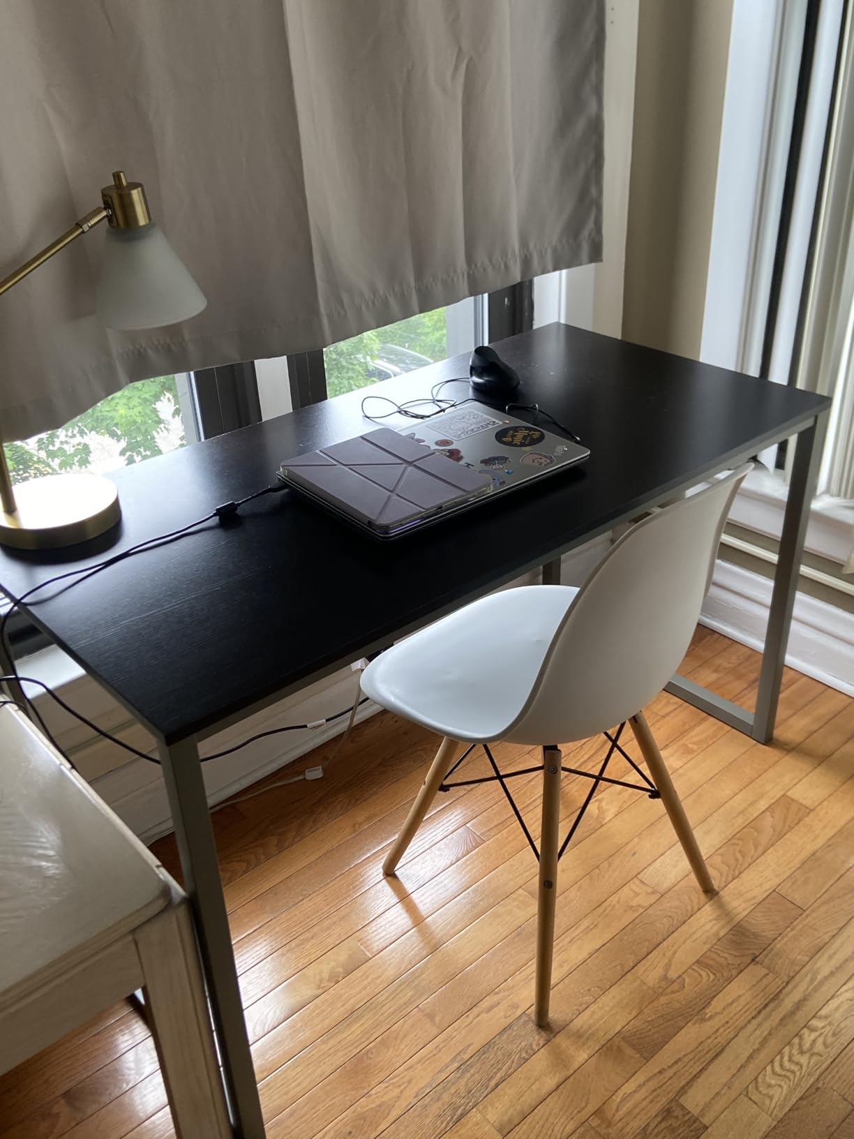 SHW Mission 55-Inch Home Office Computer Desk, Walnut customer photo 1