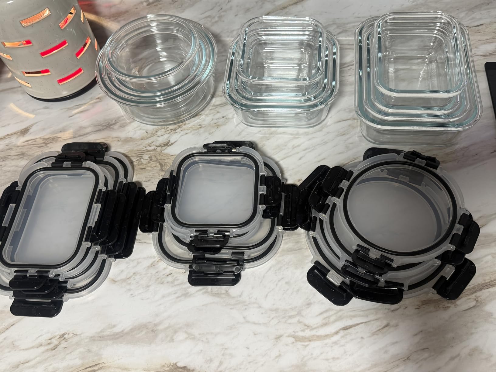 Magic Mill Premium Borosilicate Glass Food Storage Containers with lids Set | 24pc Sets with 12 Bowls & 12 Airtight Locking Lids for Lunch & Meal Prep, Safe for Oven, Freezer, Dishwasher, BPA-Free customer photo 2