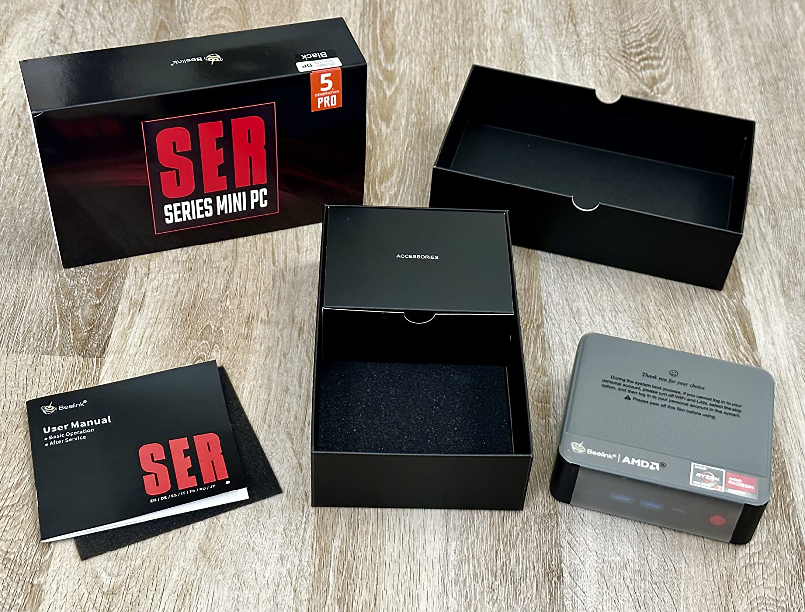 Beelink SER5 Pro Mini PC, AMD Ryzen 7 5625U (Up to 4.3GHz) 6C/12T, Mini Desktop Computer 16GB DDR4 RAM 480GB NVMe SSD, Mini Gaming PC 4K@60Hz Output/BT5.2/WiFi 6 for Office/Gaming/Home customer photo 1