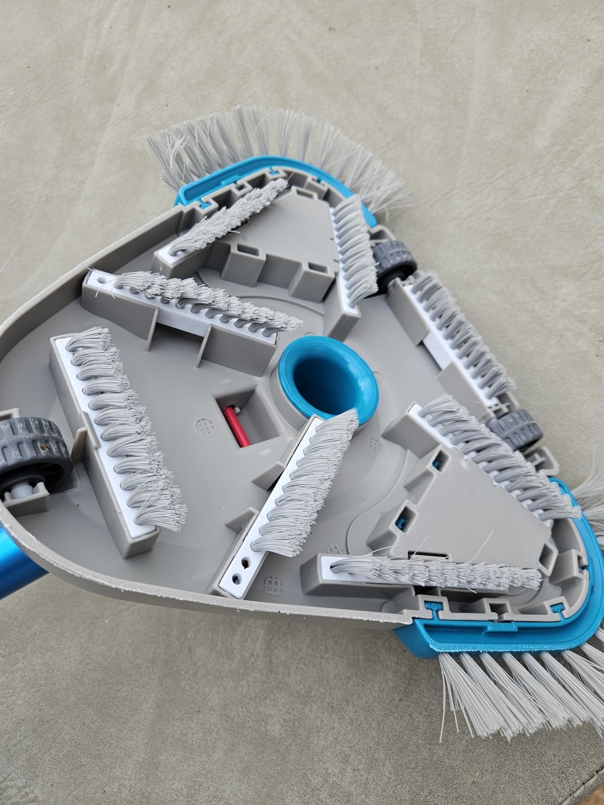 Upgrade Pro Weighted Triangular Pool Rotative Vacuum Head with Brush & EZ Clip Handle - Safe on Vinyl Lined Pools customer photo 1