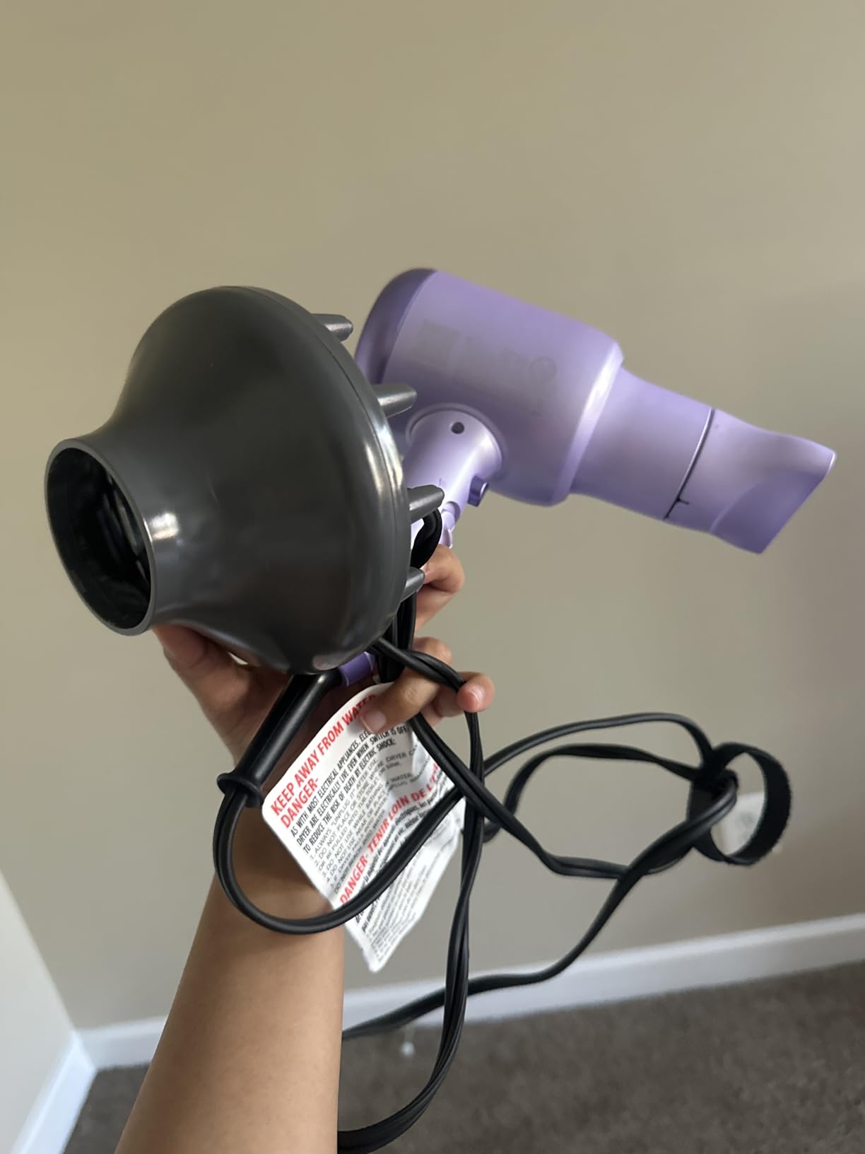 Wavytalk Hair Dryer with Diffuser, Blown Away Ionic Hair Dryer (Black) customer photo 2