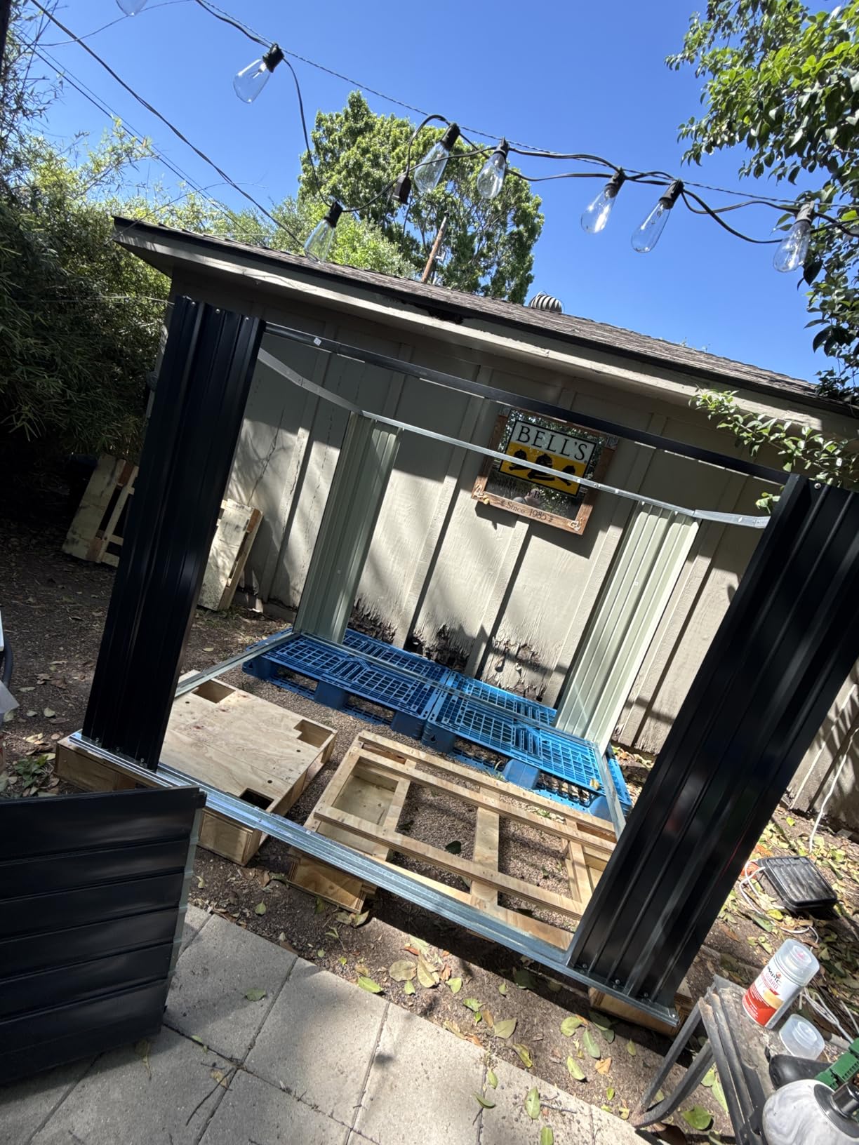 Gizoon Outdoor Storage Shed 8 x 6 FT, Galvanized Metal Garden Shed with Double Lockable Doors, Outdoor Storage Clearance for Backyard Patio Lawn-Dark Grey customer photo 1