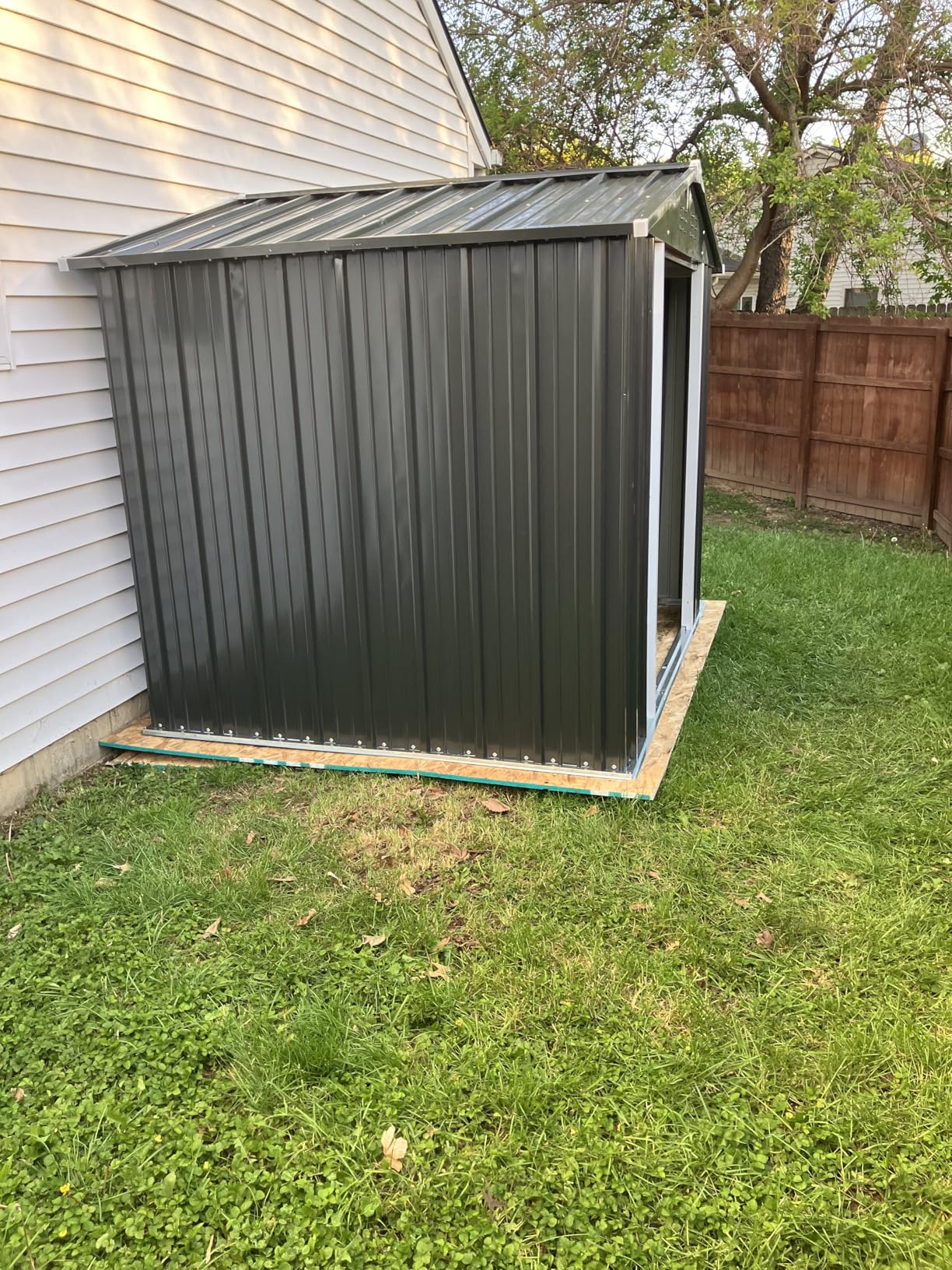 Gizoon Outdoor Storage Shed 8 x 6 FT, Galvanized Metal Garden Shed with Double Lockable Doors, Outdoor Storage Clearance for Backyard Patio Lawn-Dark Grey customer photo 2