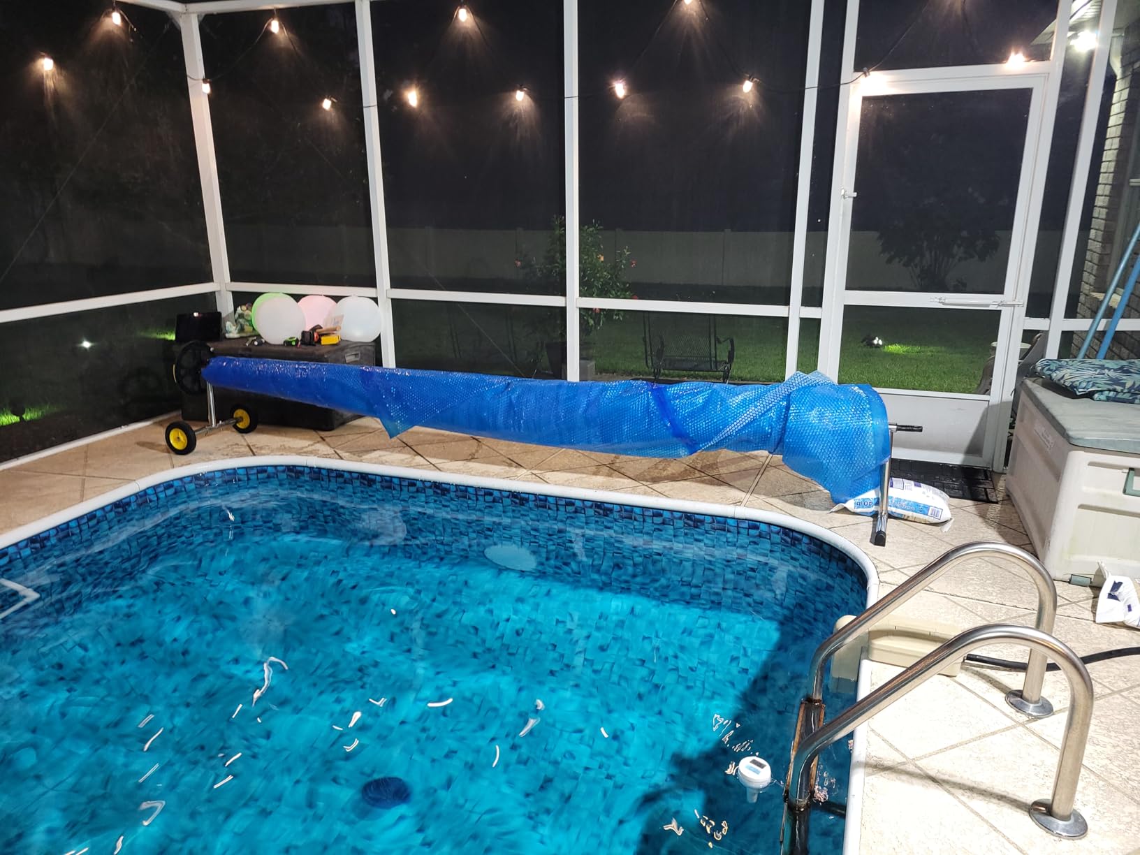 VINGLI Pool Cover Reel Set Pool Solar Cover Reel for Inground Swimming Pool, Aluminum Solar Swimming Inground Cover Blanket Reel (Upgrade) (14 Feet) customer photo 1
