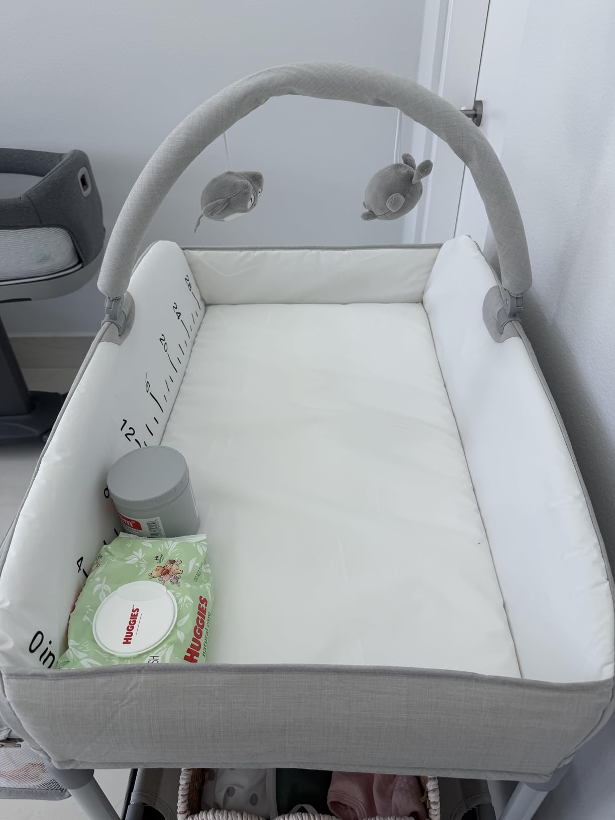 BabyBond Portable Baby Changing Table with 2 Storage Baskets, Foldable Changing Table Dresser (Grey) customer photo 2