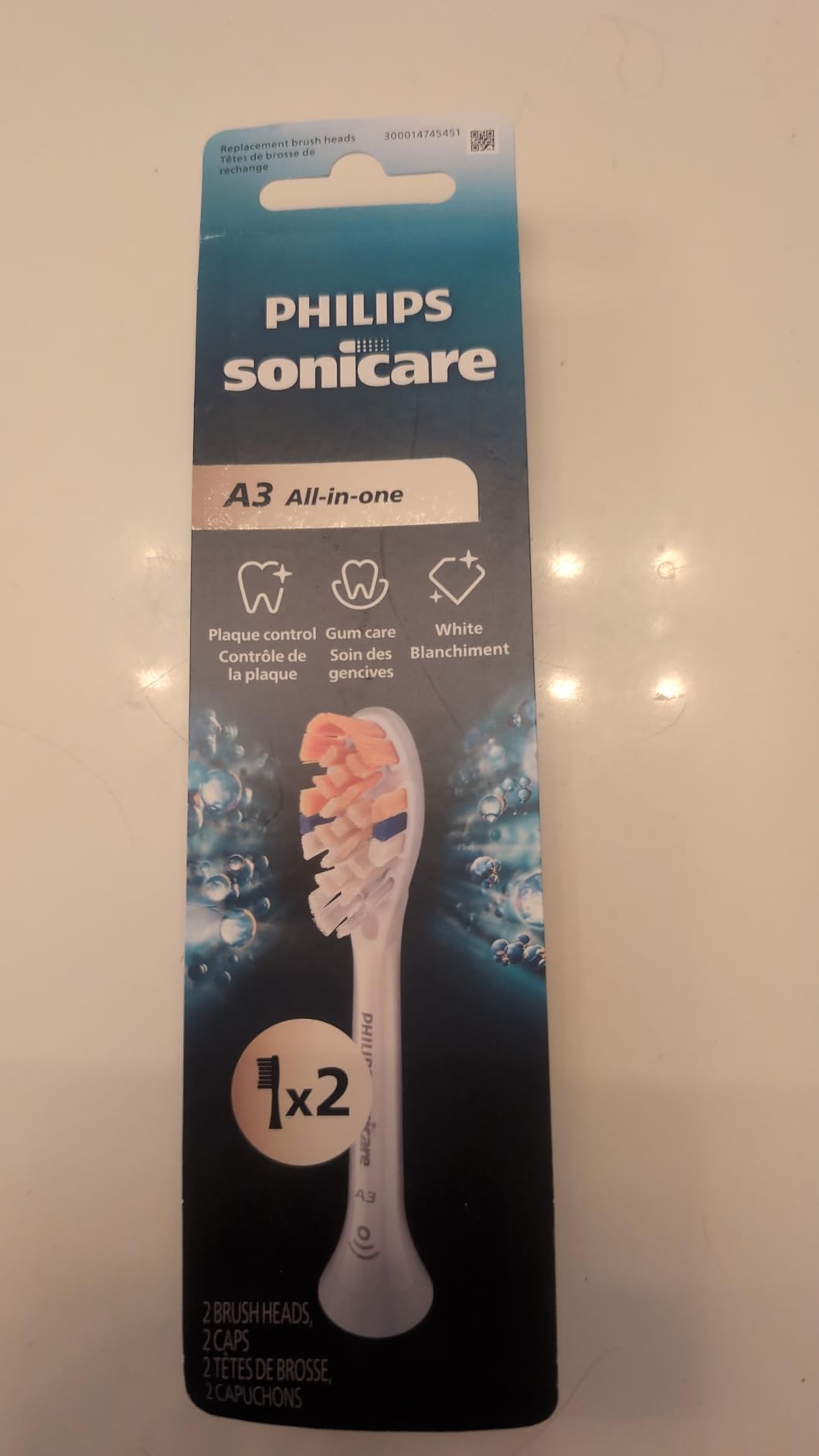 Philips Sonicare A3 All-in-One Genuine Replacement Electric Toothbrush Heads, 4 Pack One Year Supply, for Effective Whitening, Plaque Removal and Better Gum Health, Black, HX9094/95 customer photo 1