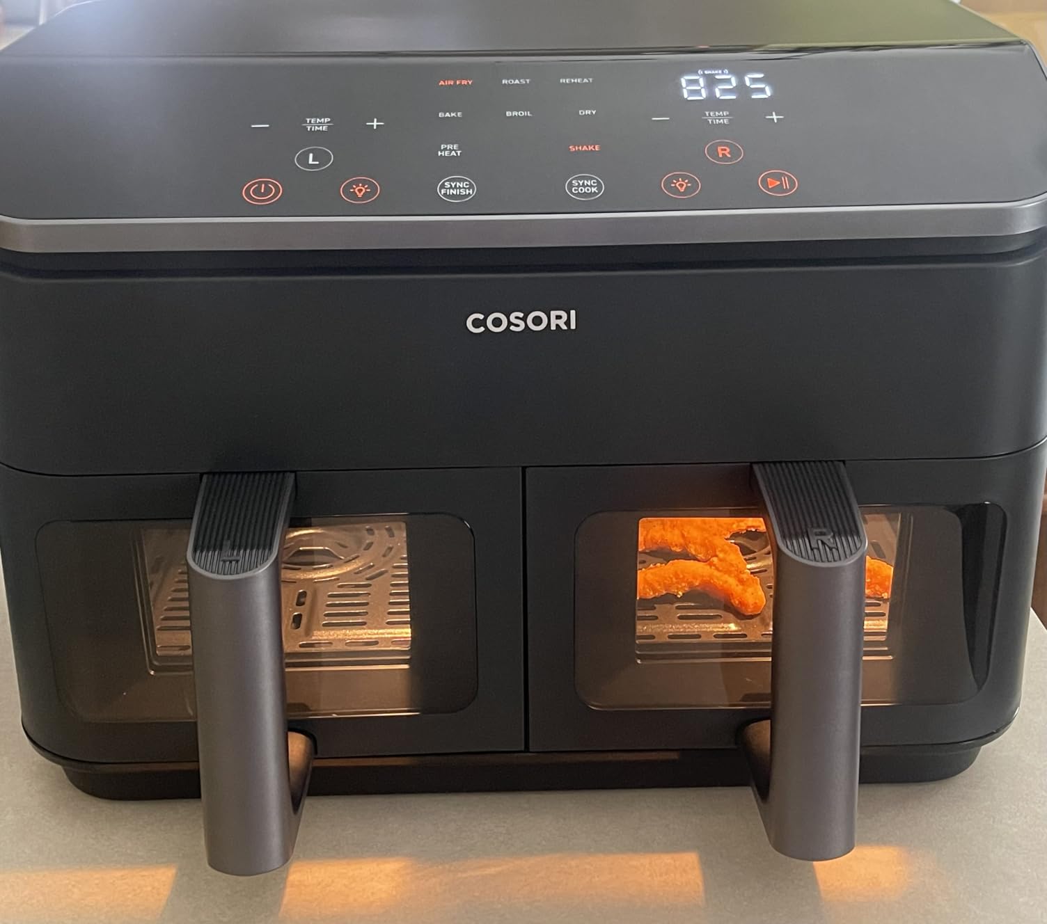 Cosori Dual Air Fryer 9Qt, 10-in-1, Fresh Balanced Meals for Family and Children with Double Baskets, Sync Cook & Finish to Bake, Roast, Reheat, Broil & 130 Recipes for Easy Cooking, Dishwasher Safe customer photo 1