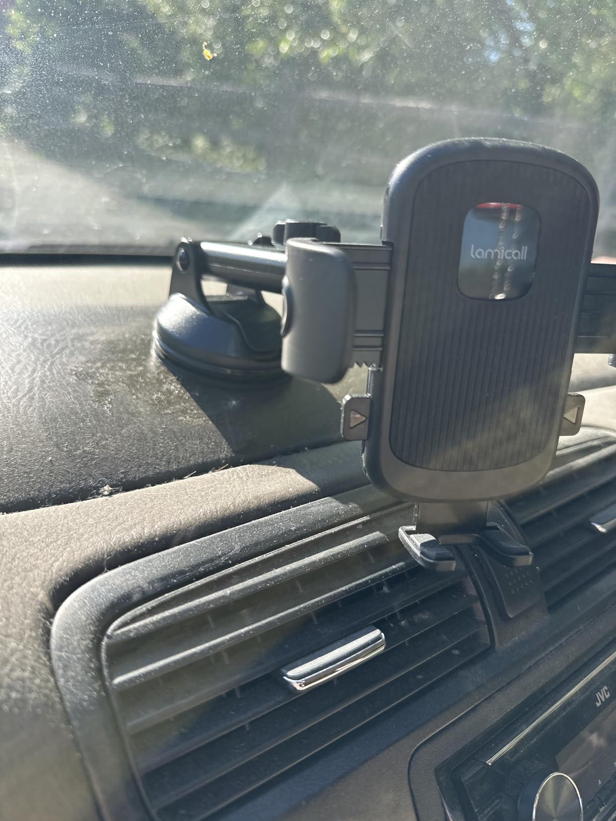 Lamicall Car Phone Holder - [Strongest Military-Grade Suction Cup] 360 Rotation Phone Holders for Your Car Quick Release Adjustable Phone Mount for Car Dashboard for iPhone 17 16 Pro Max Galaxy Truck customer photo 1