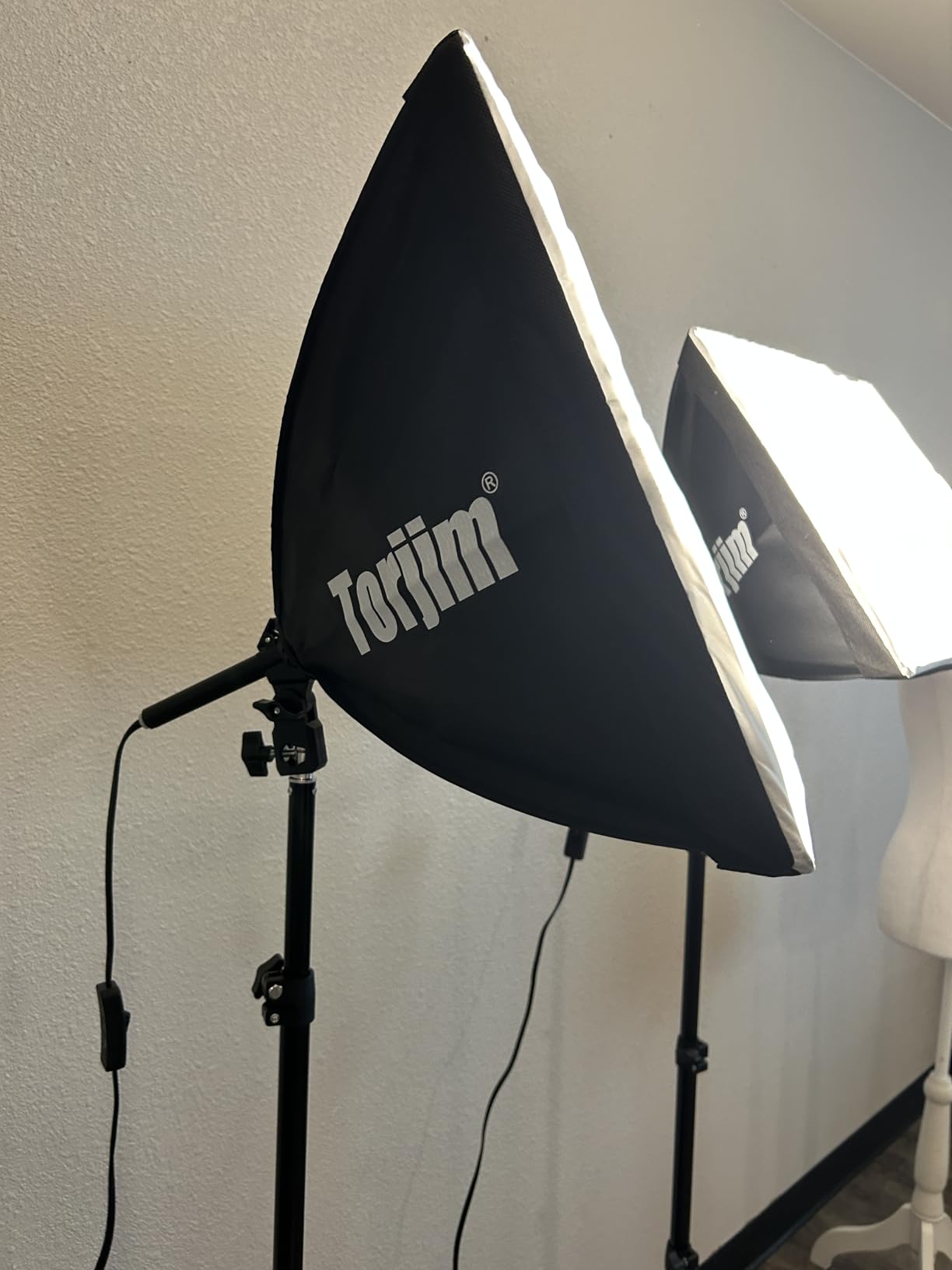 Torjim Softbox Photography Lighting Kit, 16'' x 16'' Professional Softbox Lighting Kit with 85W 3000-7500K LED Bulbs, Studio Lights for Photography/Video Recording/Live Streaming/Portraits Shooting customer photo 1