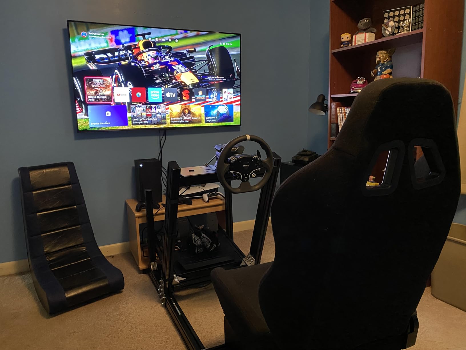Marada Aluminum Profile Racing Simulator Cockpit with Seat, Unlimited Adjustment, Fit for Thrustmaster, for Fanatec, for Logitech G29 GPro, Sim Frame 8040, Not Include Steering Wheel Pedals Handbrake customer photo 1