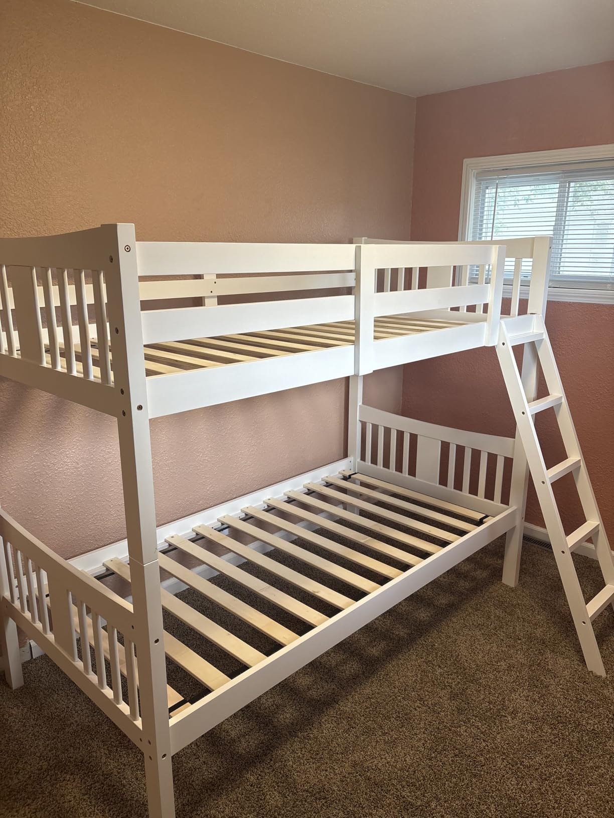 Storkcraft Caribou Bunk Bed Twin Over Twin (White with Natural) - GREENGUARD Gold Certified, Converts to 2 Individual Beds customer photo 1