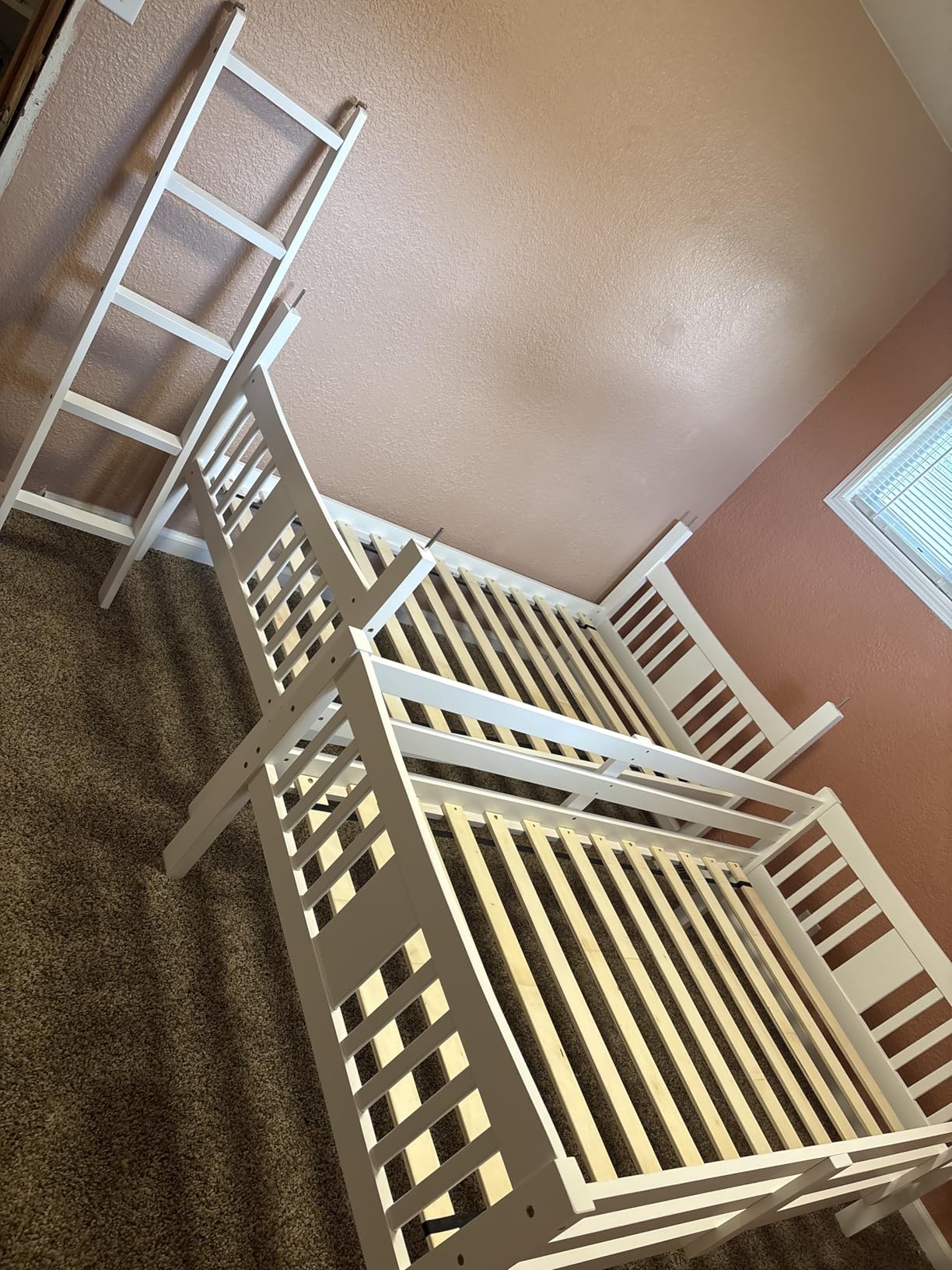 Storkcraft Caribou Bunk Bed Twin Over Twin (White with Natural) - GREENGUARD Gold Certified, Converts to 2 Individual Beds customer photo 2