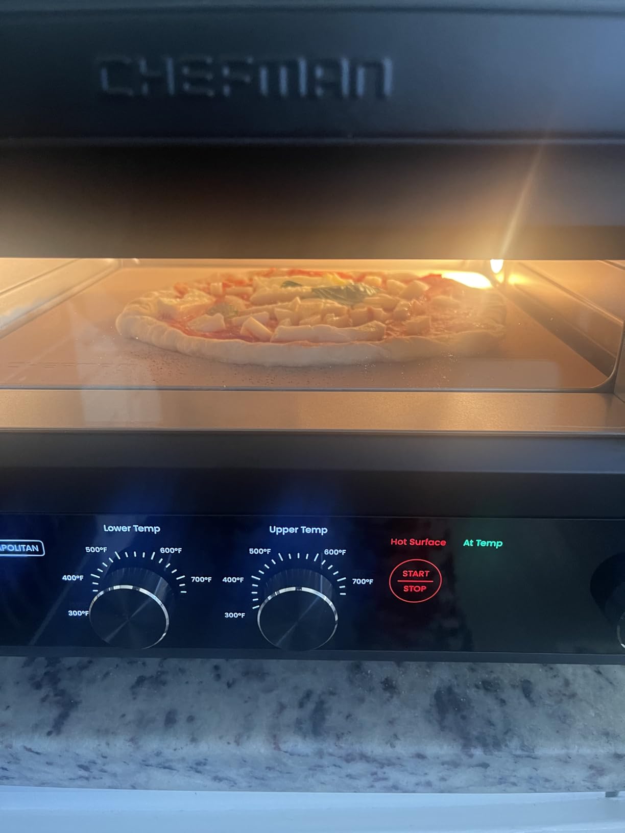 CHEFMAN Indoor Pizza Oven - Makes 12 Inch Pizzas in Minutes, Heats up to 800°F - Countertop Electric Maker with 5 Touchscreen Presets, Pizza Stone and Peel Included - Stainless Black customer photo 2