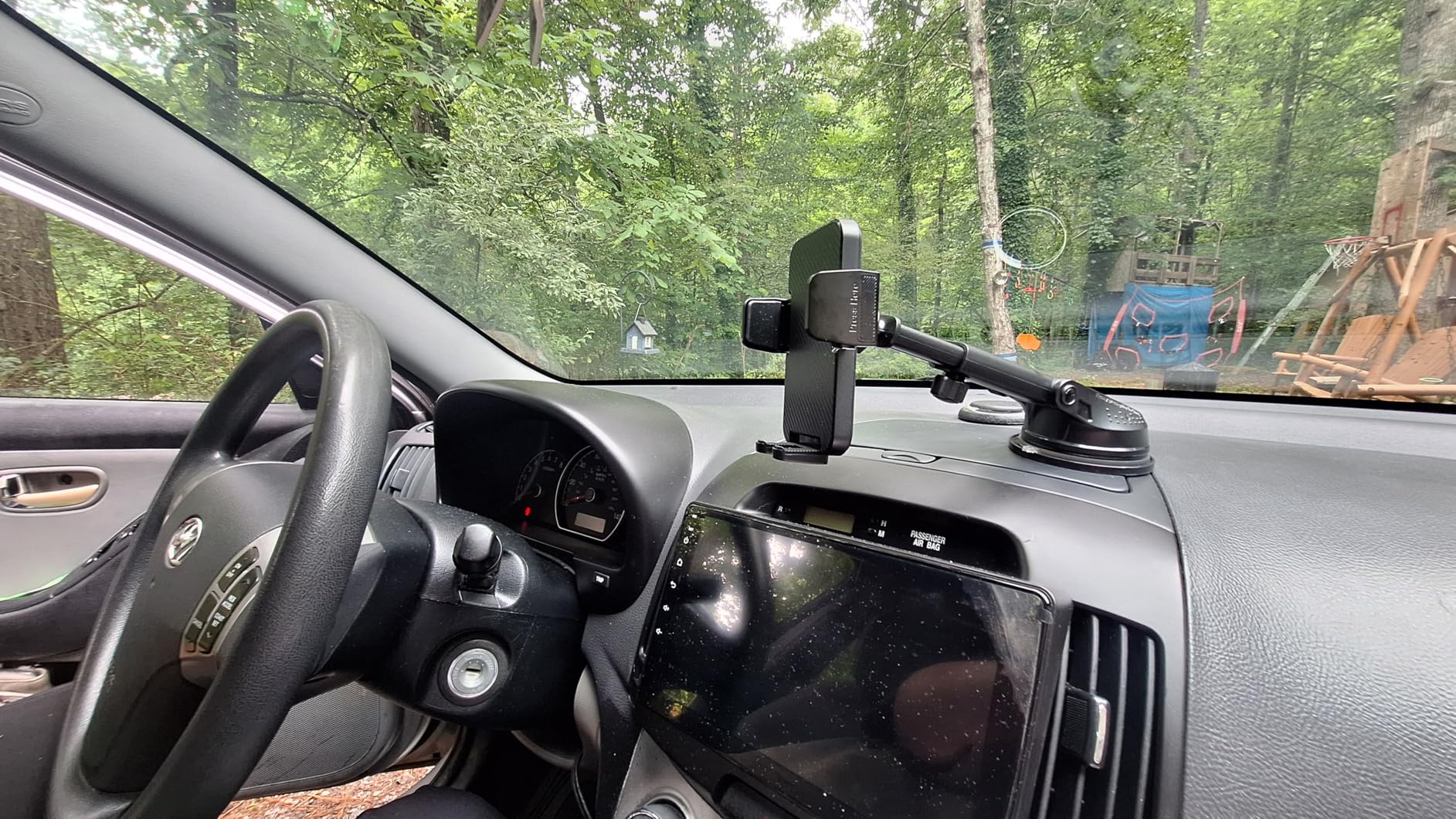 BIVGAZA Phone Holder Car [Military-Grade Suction] Universal Car Phone Holder [Thick Case Friendly] Automobile Accessories Dashboard Air Vent Windshield Phone Mount Fit for iPhone Android Smartphones customer photo 1
