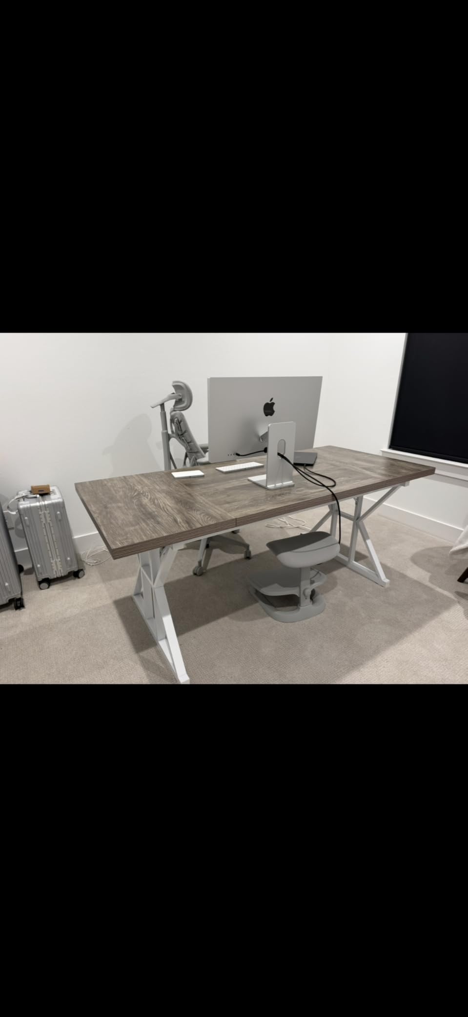 Tribesigns 70.8-Inch Executive Desk, Large Computer Office Desk Workstation, Modern Simple Style Laptop Desk Study Writing Table Business Furniture for Home Office, Brown/Black, 70.8 Inch customer photo 1