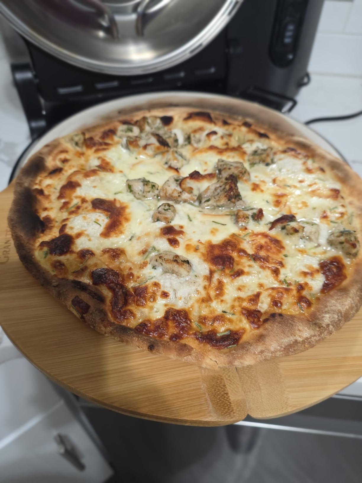 PIEZANO 12 Inch Electric Indoor Pizza Oven Heats up to 800˚F - Pizza Maker with Ceramic Stone for Crispy Crust Pizza, Cooks in Under 6 Minutes, Countertop, Dual Heat Control, Peels & Scraper Included customer photo 1