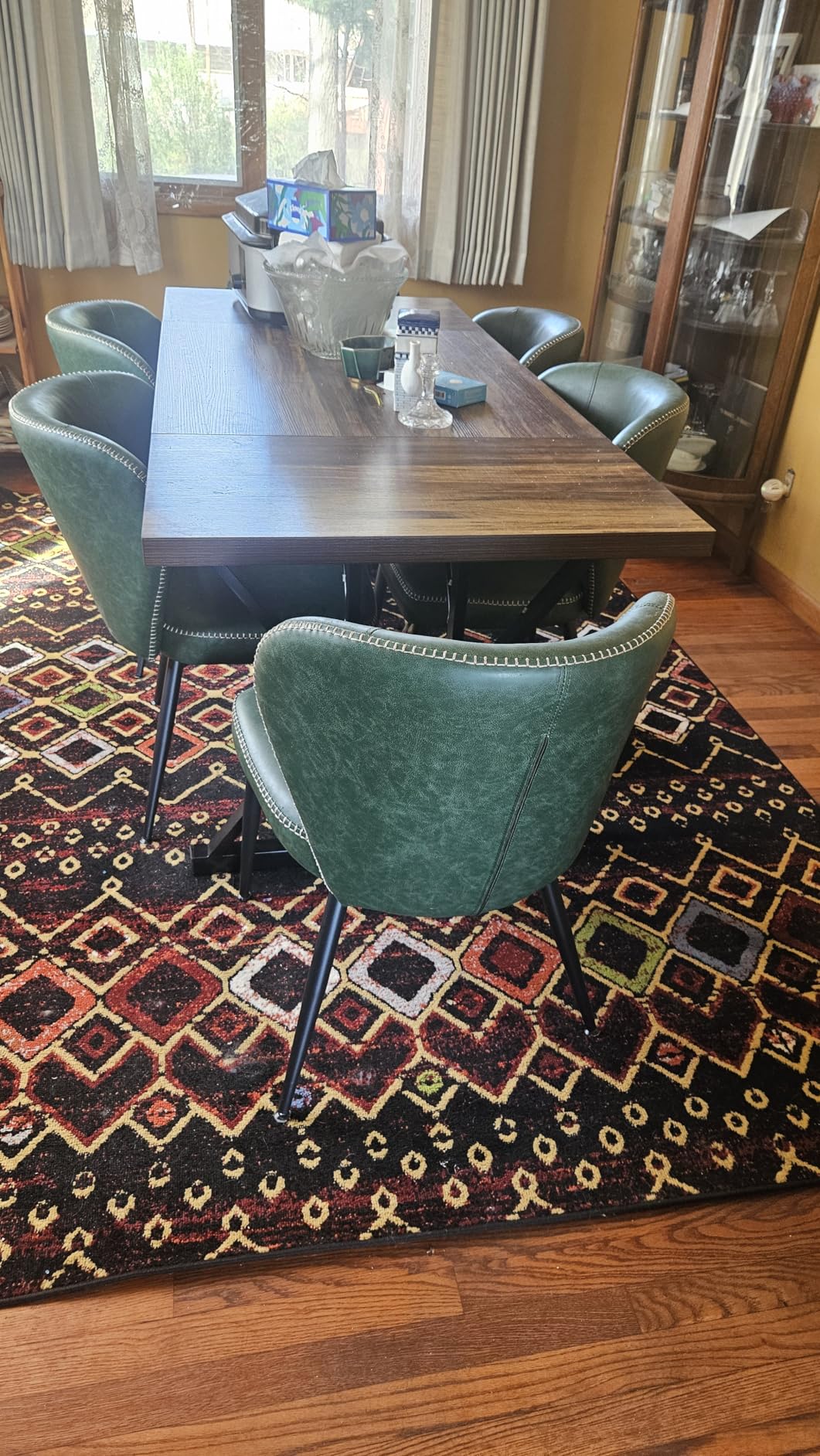 VASAGLE EKHO Collection - Dining Chairs Set of 2, Upholstered Kitchen Chairs, Mid-Century Modern, Synthetic Leather, Caramel Brown customer photo 2