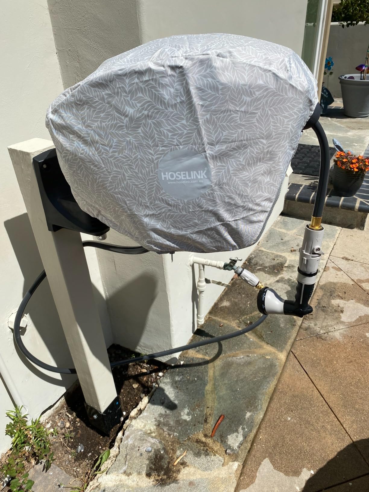 Hoselink Classic Charcoal 82ft Hi-Flow Automatic Retractable Hi-Flow Garden Hose Reel, 9/16