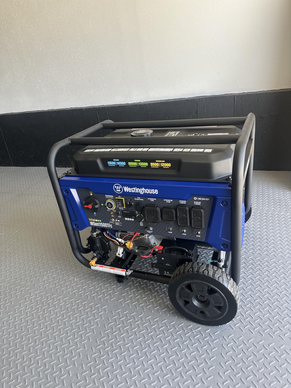 Westinghouse 14500 Peak Watt Tri-Fuel Home Backup Portable Generator, Remote Electric Start, Transfer Switch Ready, Gas, Propane, and Natural Gas Powered customer photo 1