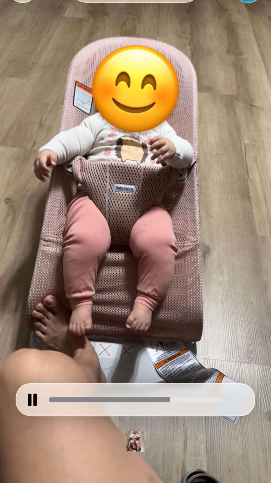 BabyBjorn Bouncer Bliss, Sand Gray, Woven, Classic Quilt - 2-in-1 Adjustable Baby Bouncer Seat and Toddler Chair, Newborn to Toddler (8-29 lbs), 4 Positions, Lightweight and Portable customer photo 1