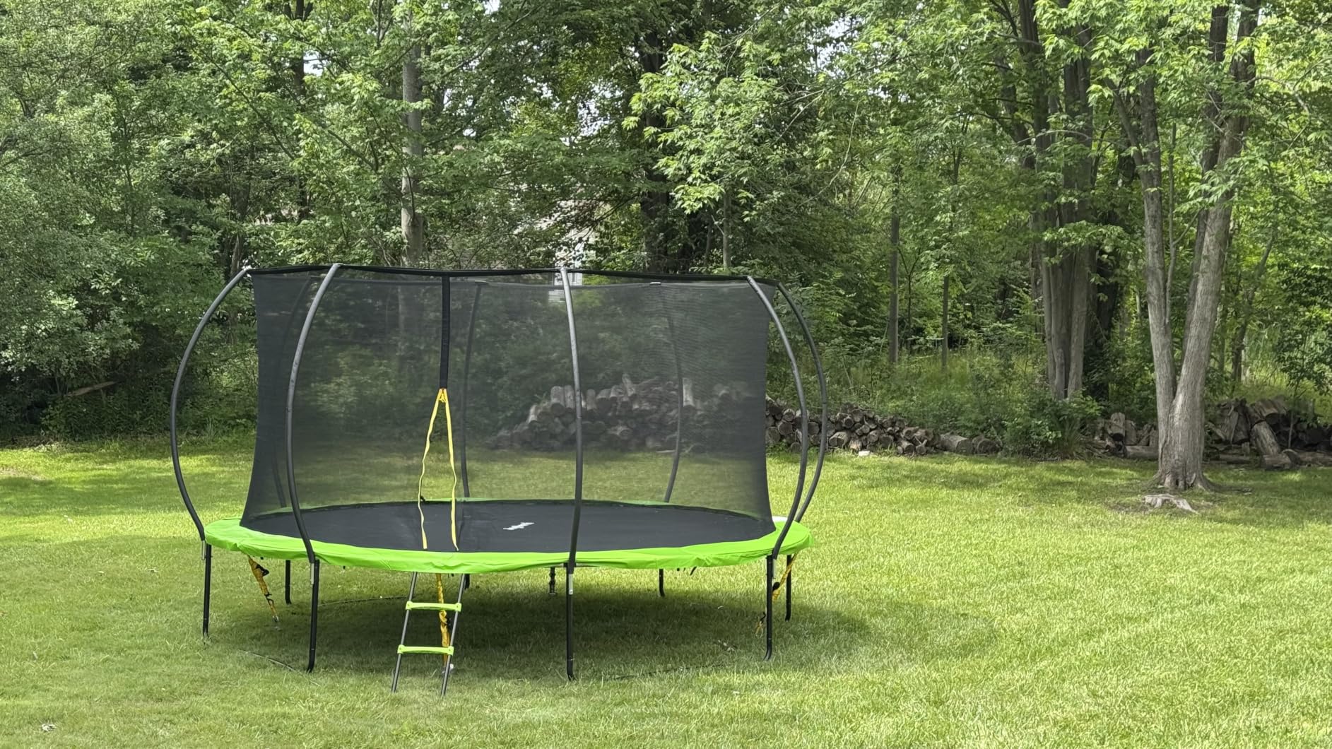 JoyBerri Trampoline Outdoor - Upsurge ASTM Certified Safe 8Ft 10Ft 12Ft 14Ft 15Ft 16Ft Recreational Trampoline for Kids and Adults. Anti-Rust Coating with Enclosure Net, Ladder, Sprinkler & LED Lights customer photo 1