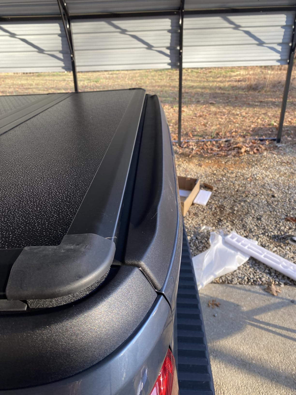 TOMOKA 4.6ft FRP Hard Folding Truck Bed Tonneau Cover Compatible with 2022 2023 2024 2025 2026 Ford Maverick 4.5ft Bed | Solid & Waterproof & Theftproof Fiberglass | without Drilling&Easy Installation customer photo 1