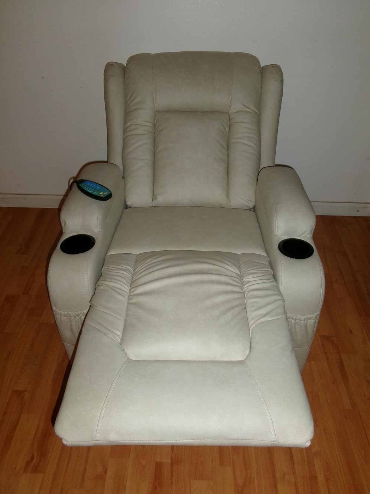 Best Choice Products PU Leather Electric Power Lift Chair, Recliner Massage Chair, Adjustable Furniture for Back, Legs w/ 3 Positions, USB Port, Heat, Cupholders, Easy-to-Reach Side Button - Olive customer photo 2