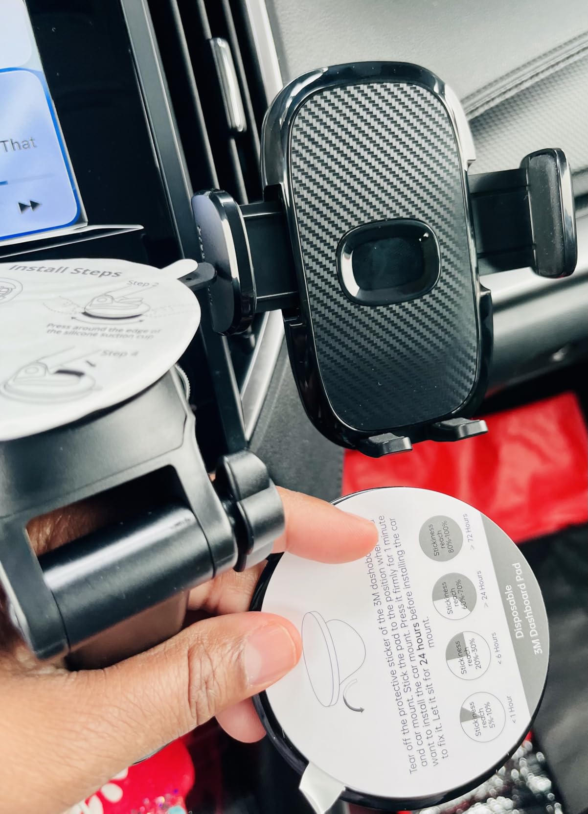 FESIYOYE Car Phone Holder [Military-Grade 360 Suction Cup] Phone Holders for Your Car Universal Accessories Air Vent Dashboard Windshield Phone Mount Automotive Cradles Fit Shower & Wall Mounts iPhone customer photo 1