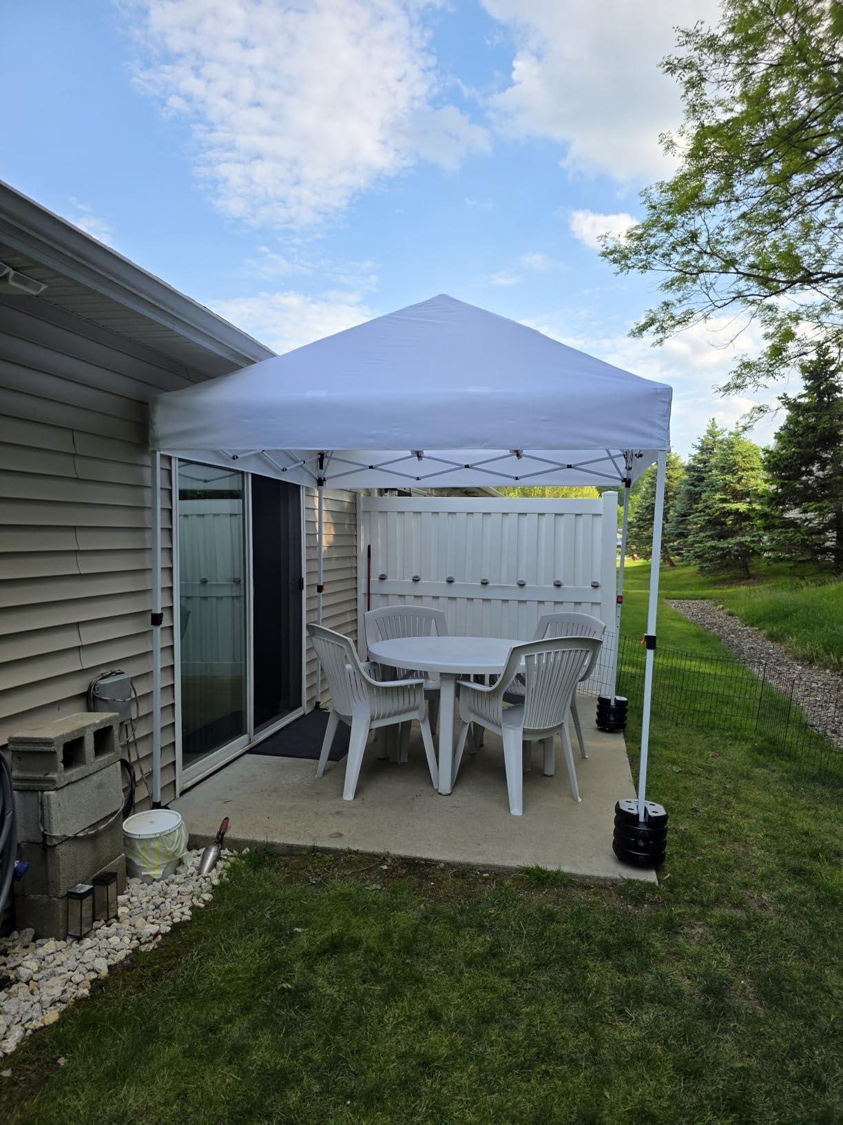 CROWN SHADES 10x10 Heavy Duty Canopy - Premium Pop Up Canopy Tent - Extra Sun Shade Protection with 400D Strength Oxford Fabric - Great for Trade Shows, Events, Tailgates & Commercial Use, White customer photo 2