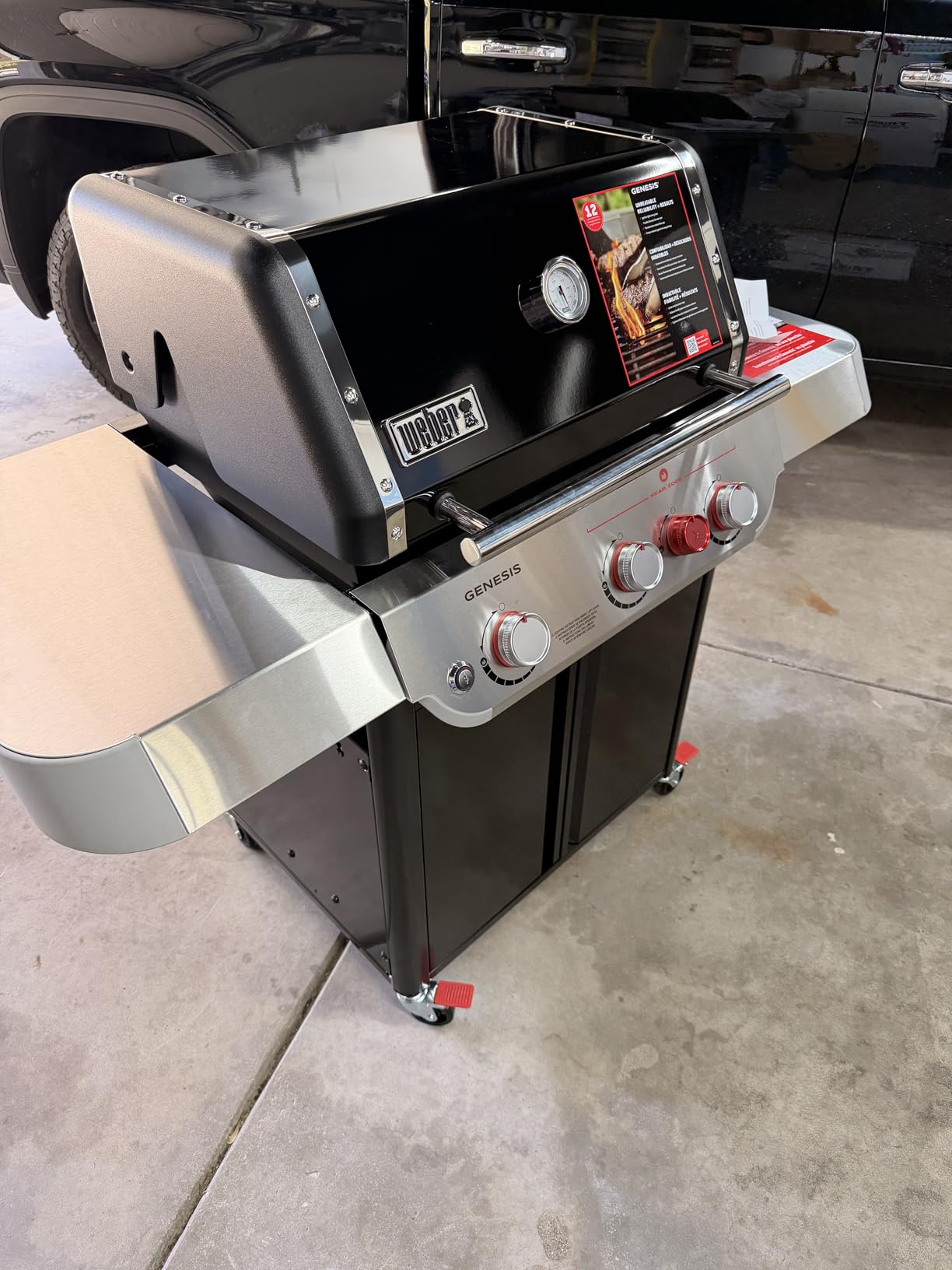 Weber Genesis E-325 Liquid Propane Gas Grill, 3 Burners, Black - Porcelain-Enameled, Cast-Iron Grates, PureBlu Burners & Sear Zone customer photo 1