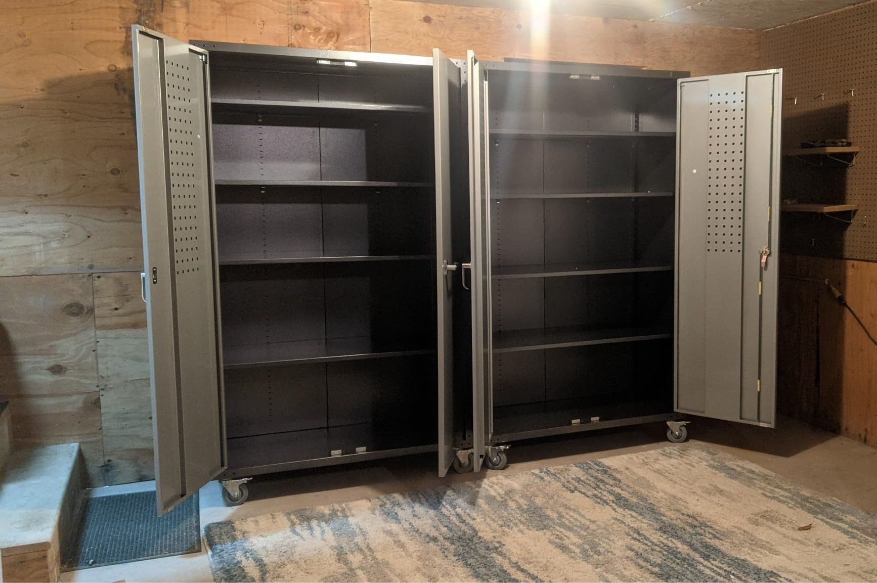 VINGLI Garage Wall Cabinet with Locking Doors and Adjustable Shelf, Metal Wall Cabinet, Floating Upper Storage Cabinet (Black, 30''W x 12''D x 30''H) customer photo 2