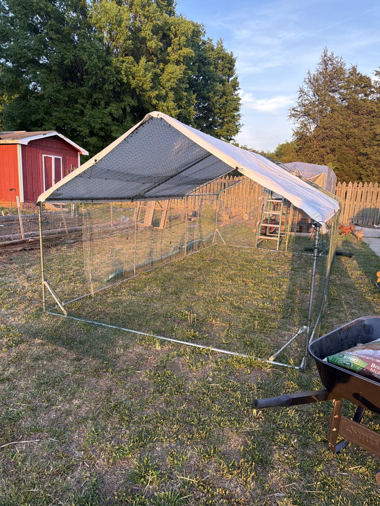 Quictent Large Metal Chicken Coop Run for 30+ Poultry with Side Hardware Cloth & Waterproof Cover, Advanced Series Outdoor Walk-in Cage Hen Duck Rabbit Dog Pen Yard Farm House, 18x9x6.6FT customer photo 2