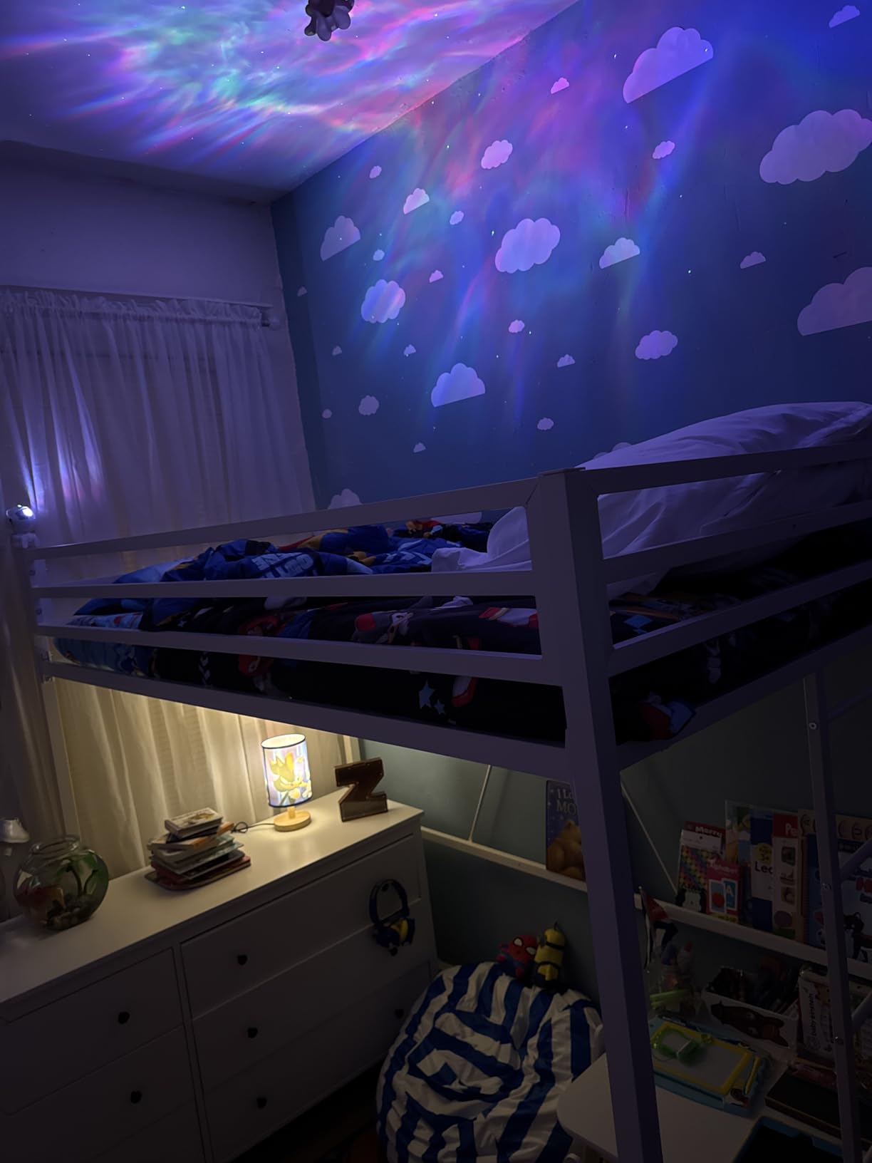 ikalido Metal Loft Bed Twin Size with Safety Guardrail and Ladder, No Box Spring Needed Space Saving Bedroom Furniture, Cream White customer photo 1