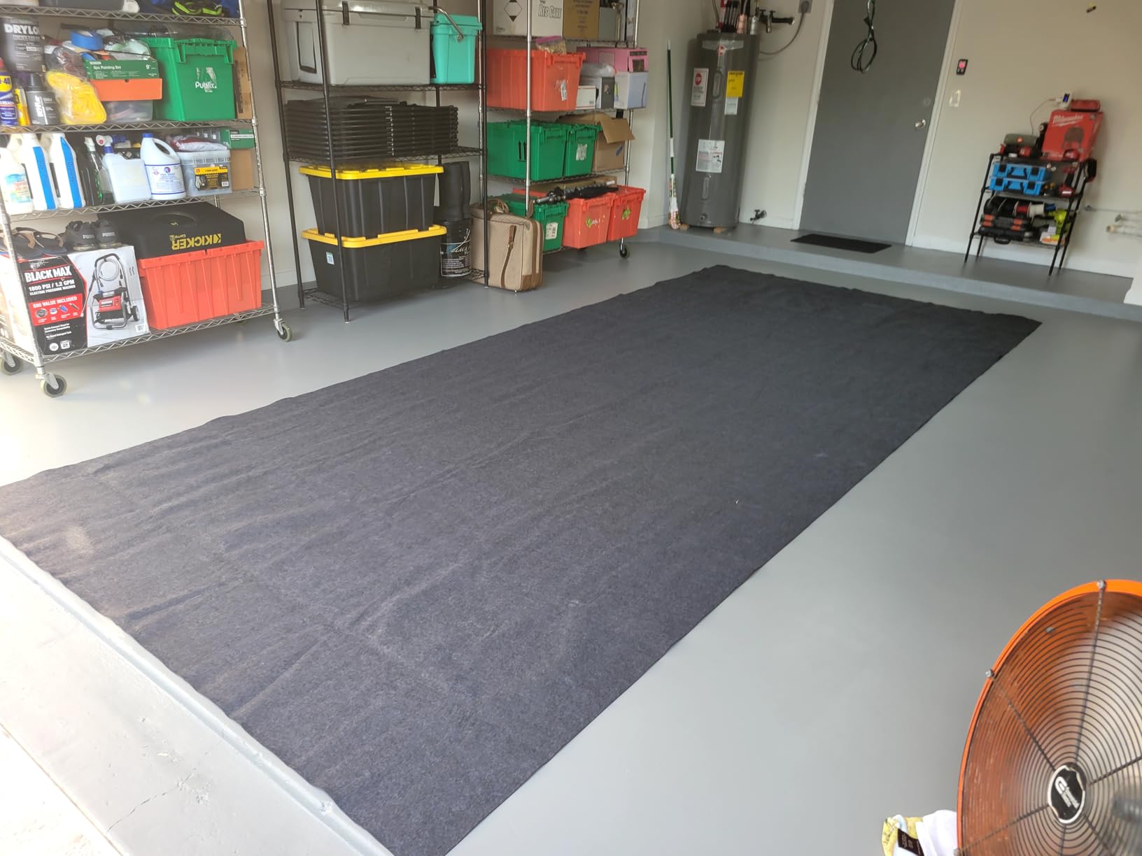 VEVOR Garage Floor Mat, 7.5'x20' Oil Spill Mat Waterproof Protection from Water Snow Rain Mud and Oil for Under Car, Non-Slip Containment Mat with TPE Anti-Leak Backing & Easy Clean & Cuttable customer photo 2