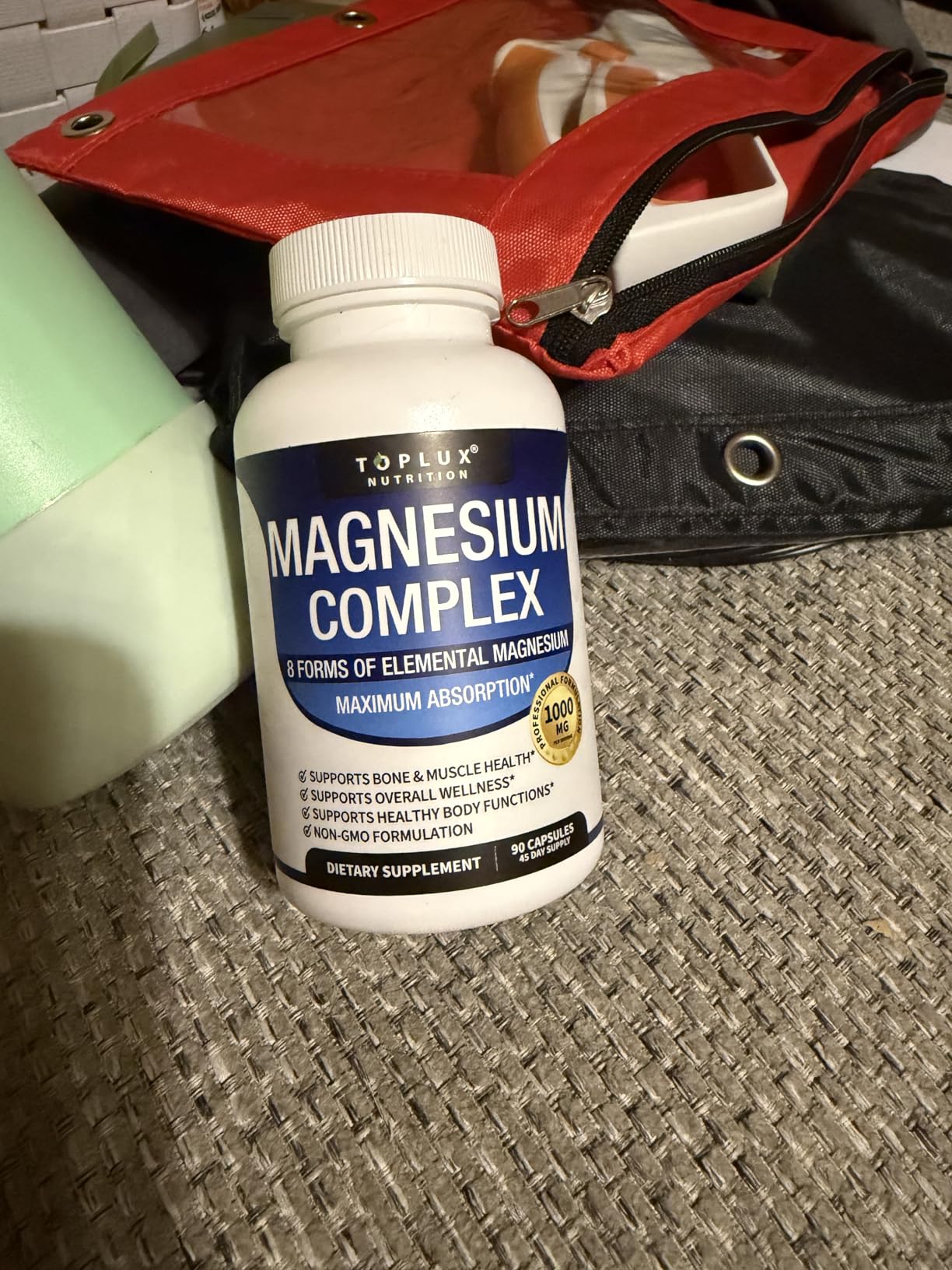 Magnesium Complex Supplement 8 Elemental 1000mg - Magnesium Glycinate, Citrate, Malate, Taurate, Chelated for Easy Absorption for Bones, Muscle, Recovery, Energy, Vegan Non-GMO 90 Capsules customer photo 1