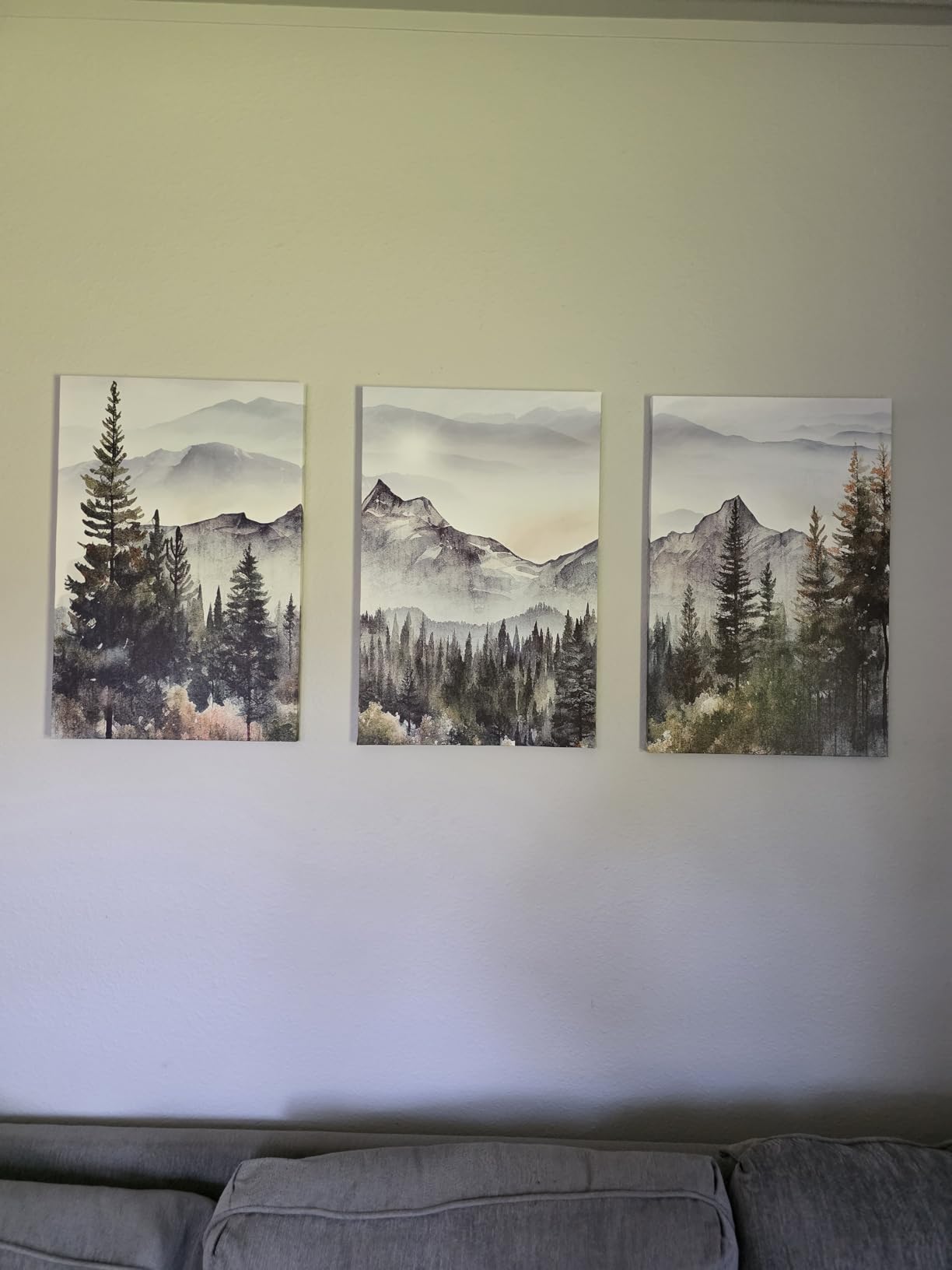 MHARTK66 Wall Art for Living Room Modern Wall Decor Abstract Mountain Forest Landscapes 3 Piece Framed Canvas Art Prints Ready to Hang customer photo 1